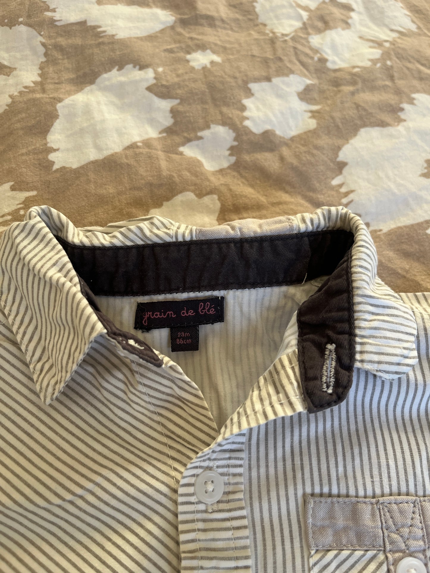 Chemise à manches courtes rayée Grain de Blé - 23 mois