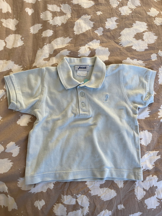 Polo en maille à manches courtes bleu ciel Jacadi - 2 ans