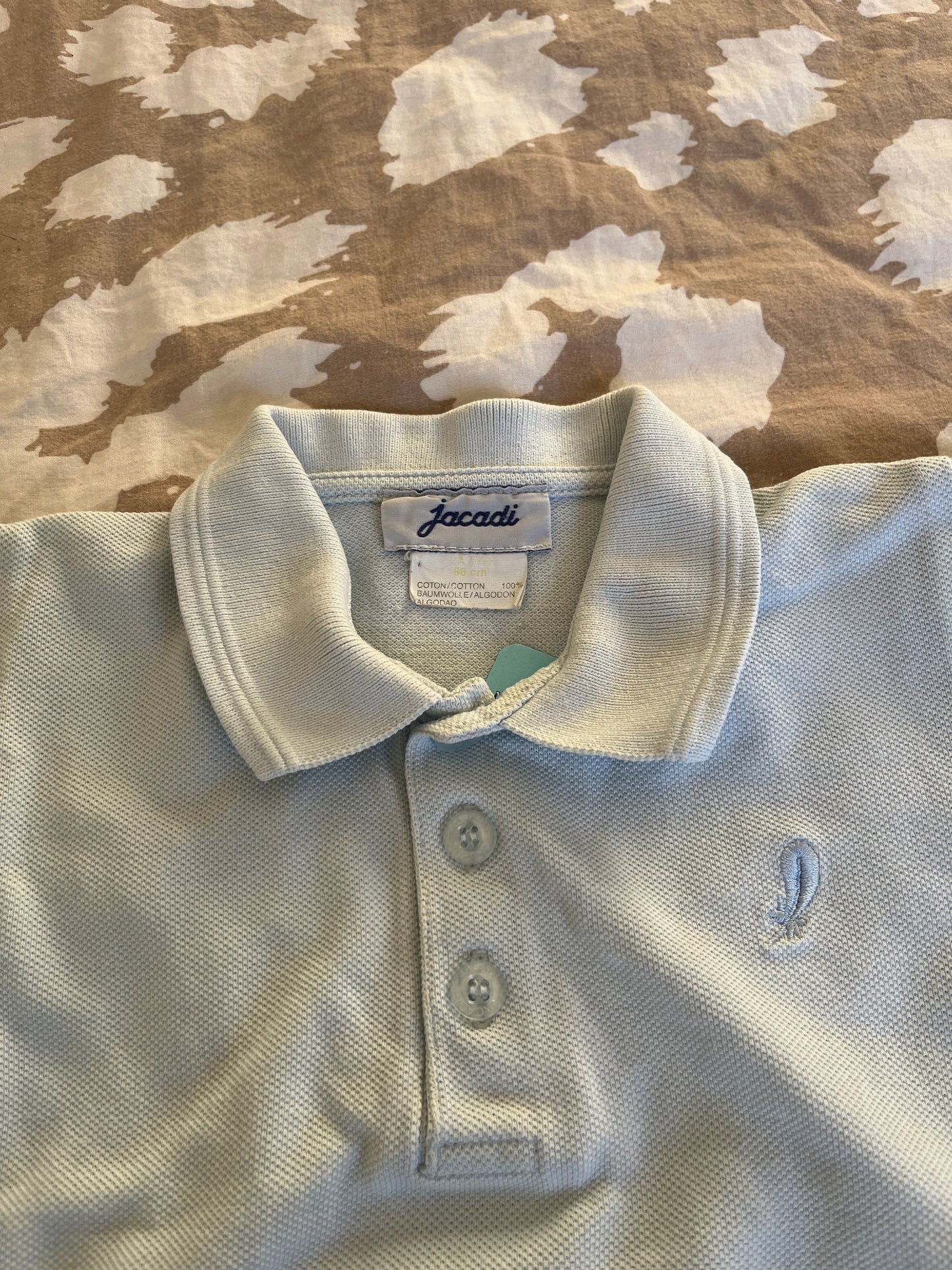 Polo en maille à manches courtes bleu ciel Jacadi - 2 ans