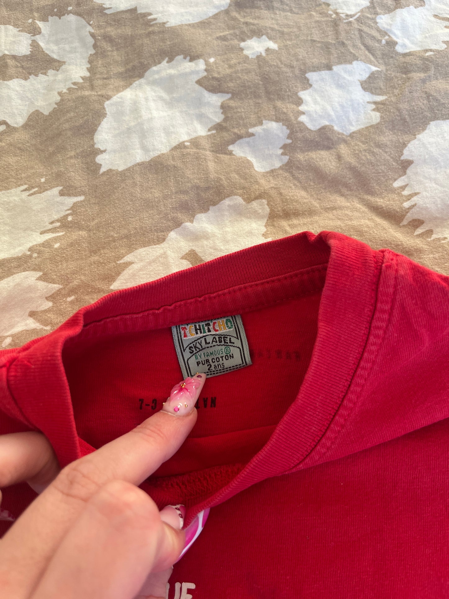 T-shirt à manches courtes rouge « moi je sais ce que je veux » - 2 ans