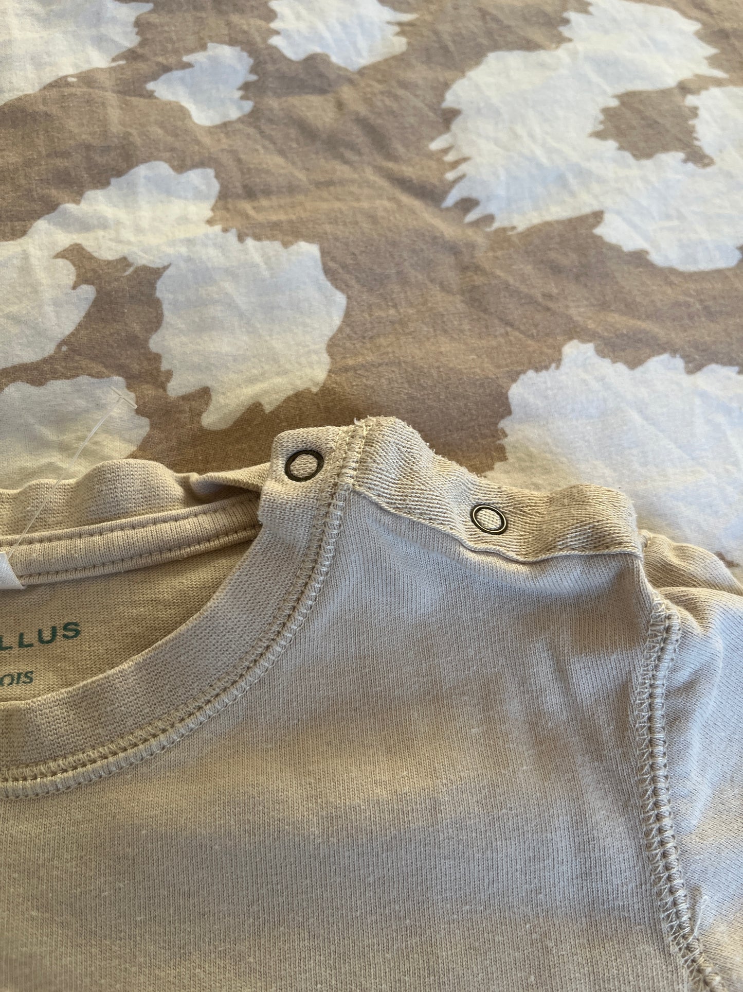 T-shirt à manches courtes beige motif éléphant vintage Cyrillus - 24 mois