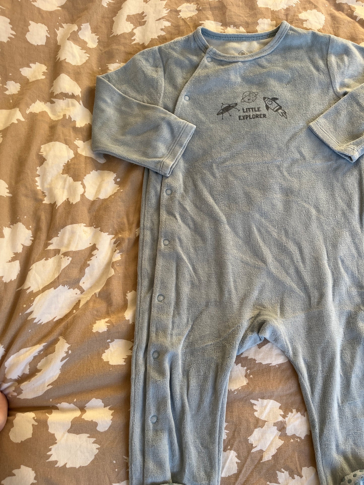 Pyjama velours bleu ciel ouverture devant astronaute - 23 mois