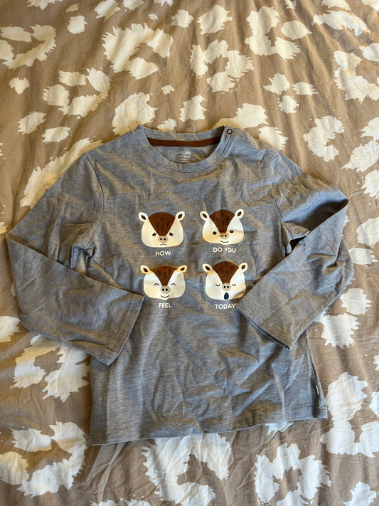 T-shirt à manches longues à fines rayures motifs animaux & émotions - 36 mois