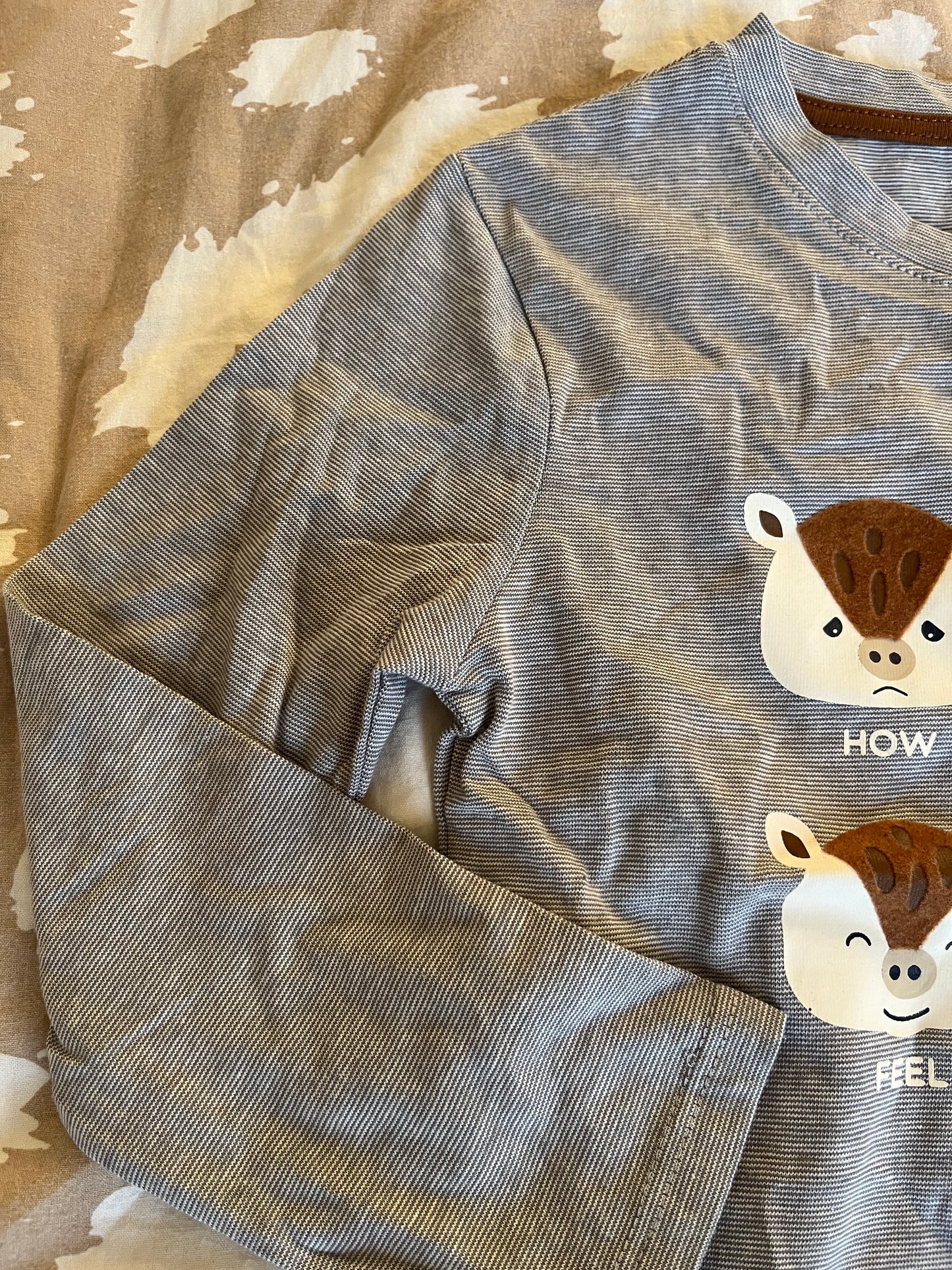 T-shirt à manches longues à fines rayures motifs animaux & émotions - 36 mois