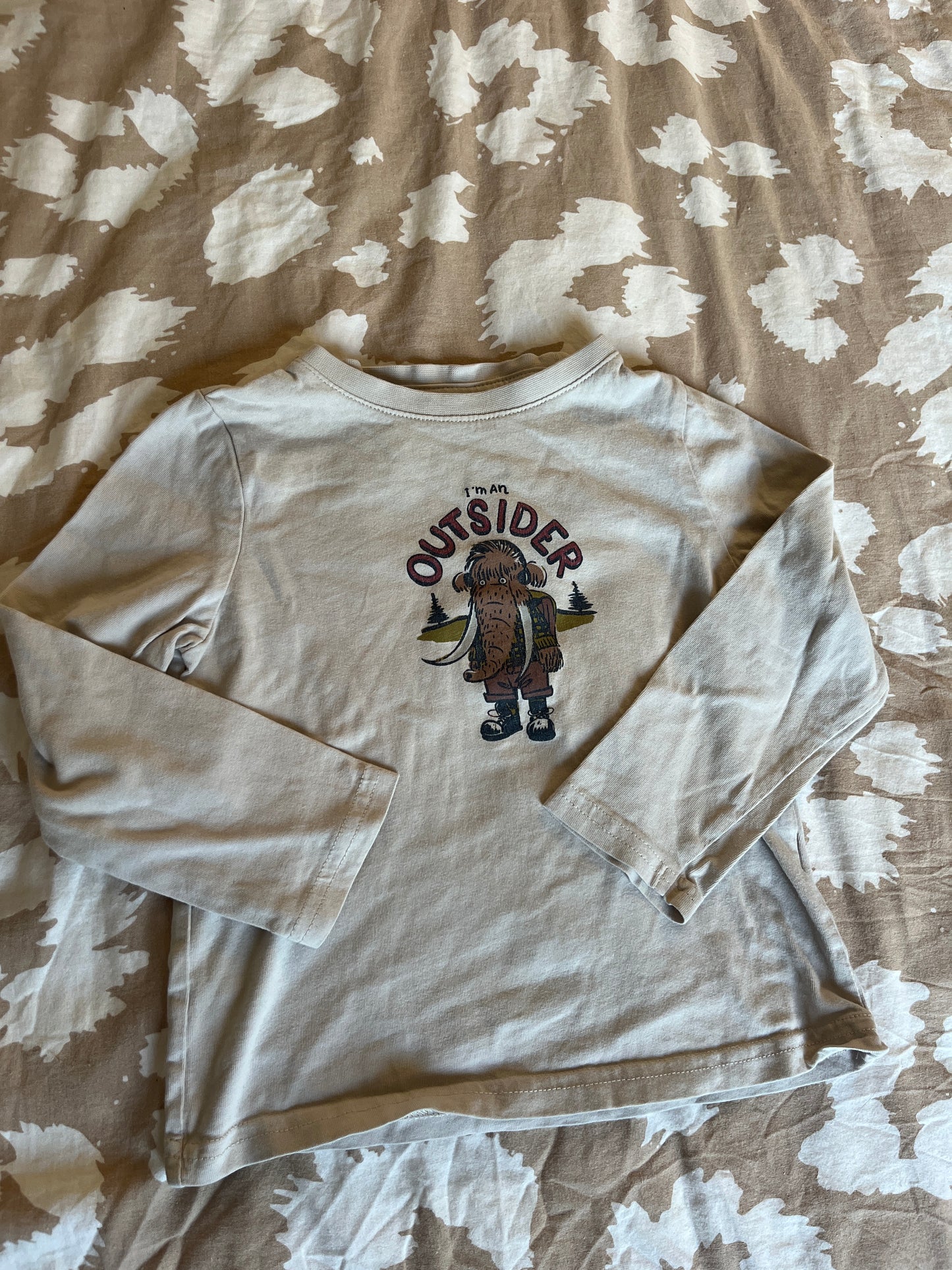 T-shirt à manches longues beige « outsider » - 3 ans