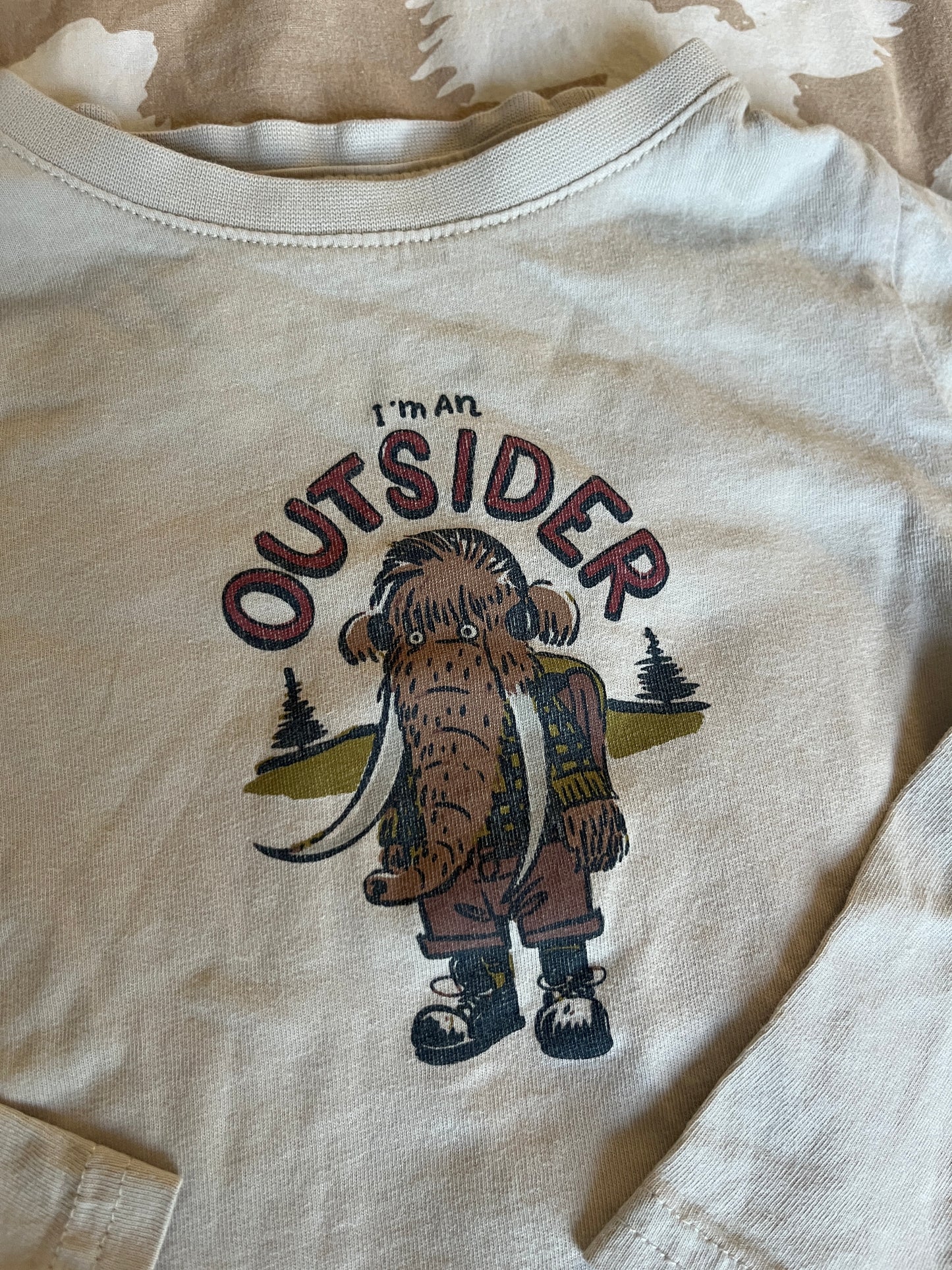 T-shirt à manches longues beige « outsider » - 3 ans