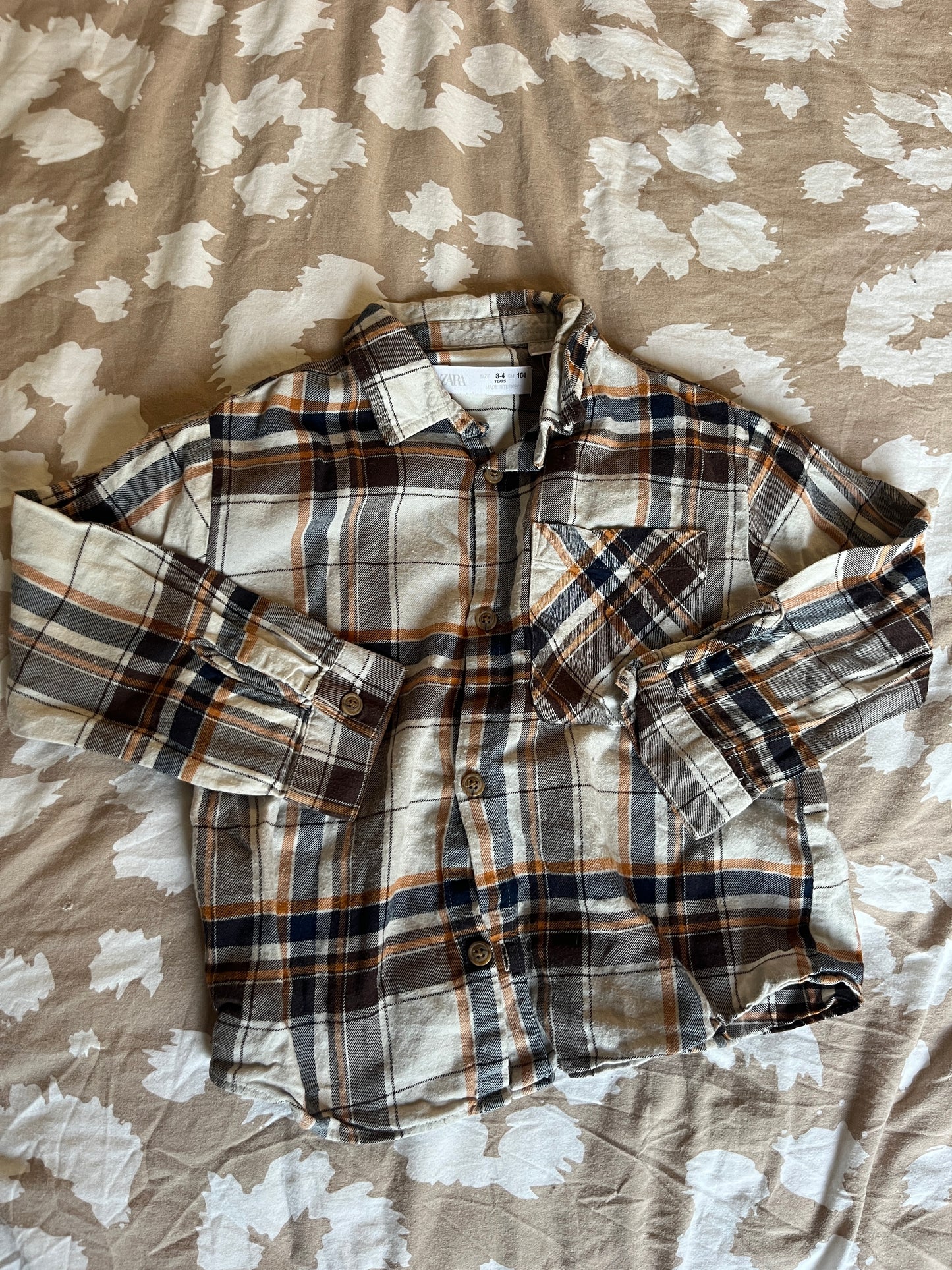 Chemise à manches longues à carreaux Zara - 3/4 ans (104cm)