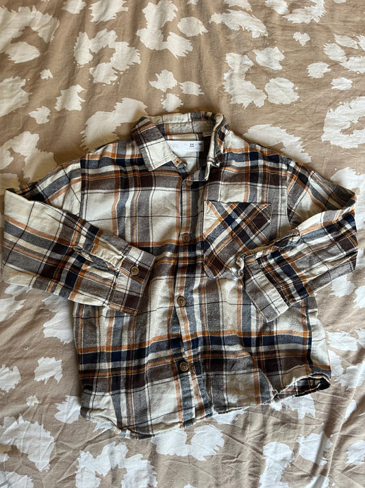 Chemise à manches longues à carreaux Zara - 3/4 ans (104cm)