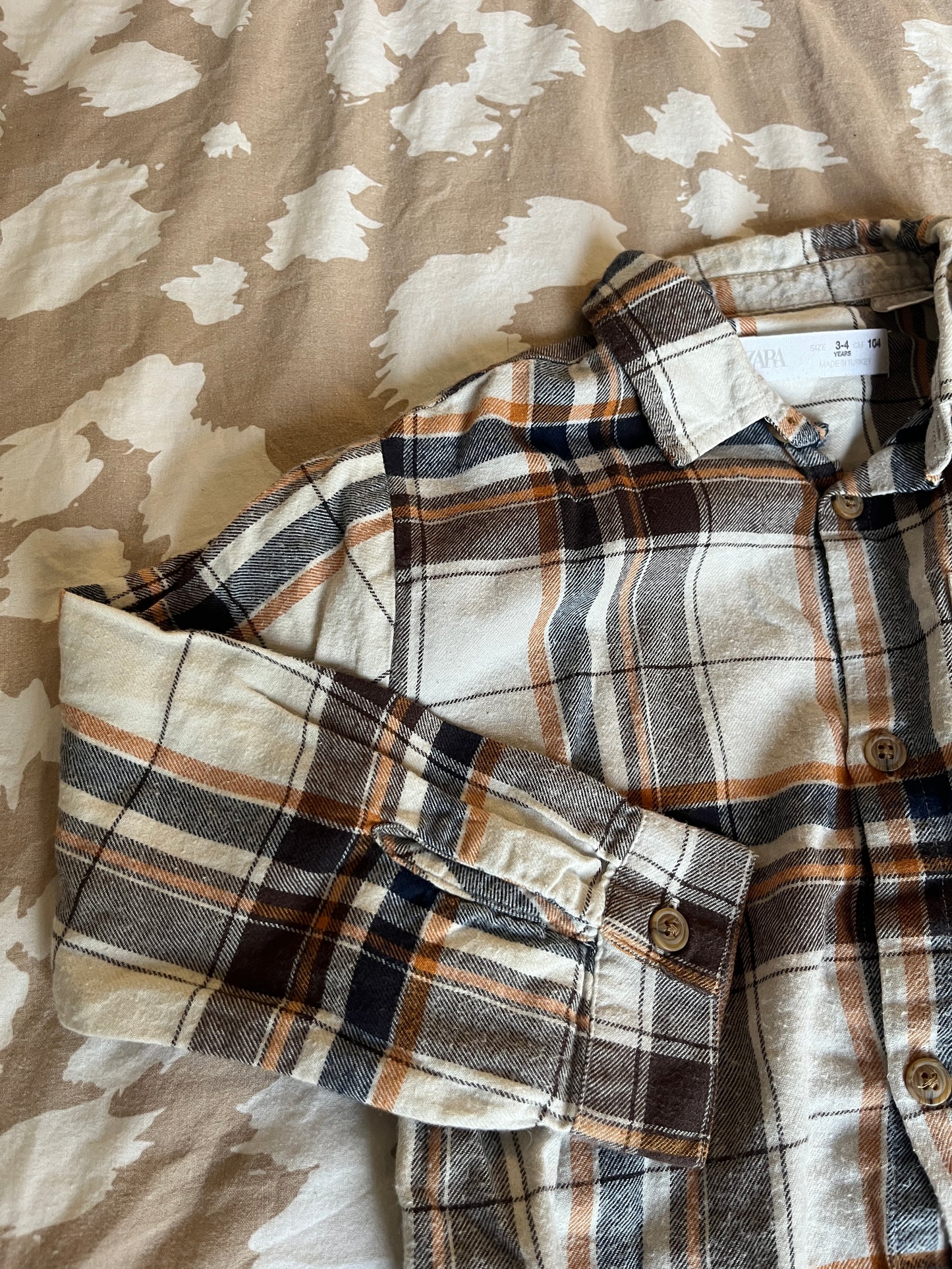 Chemise à manches longues à carreaux Zara - 3/4 ans (104cm)