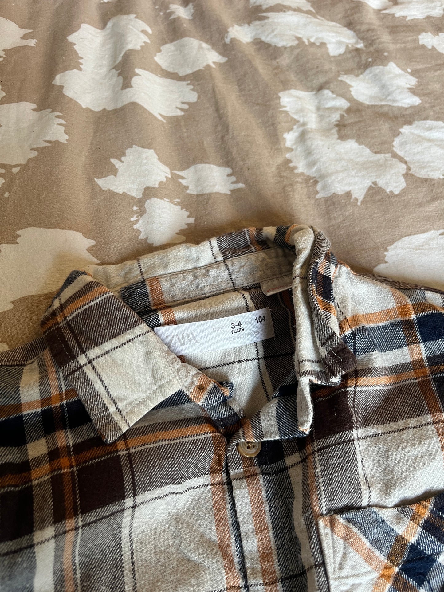 Chemise à manches longues à carreaux Zara - 3/4 ans (104cm)