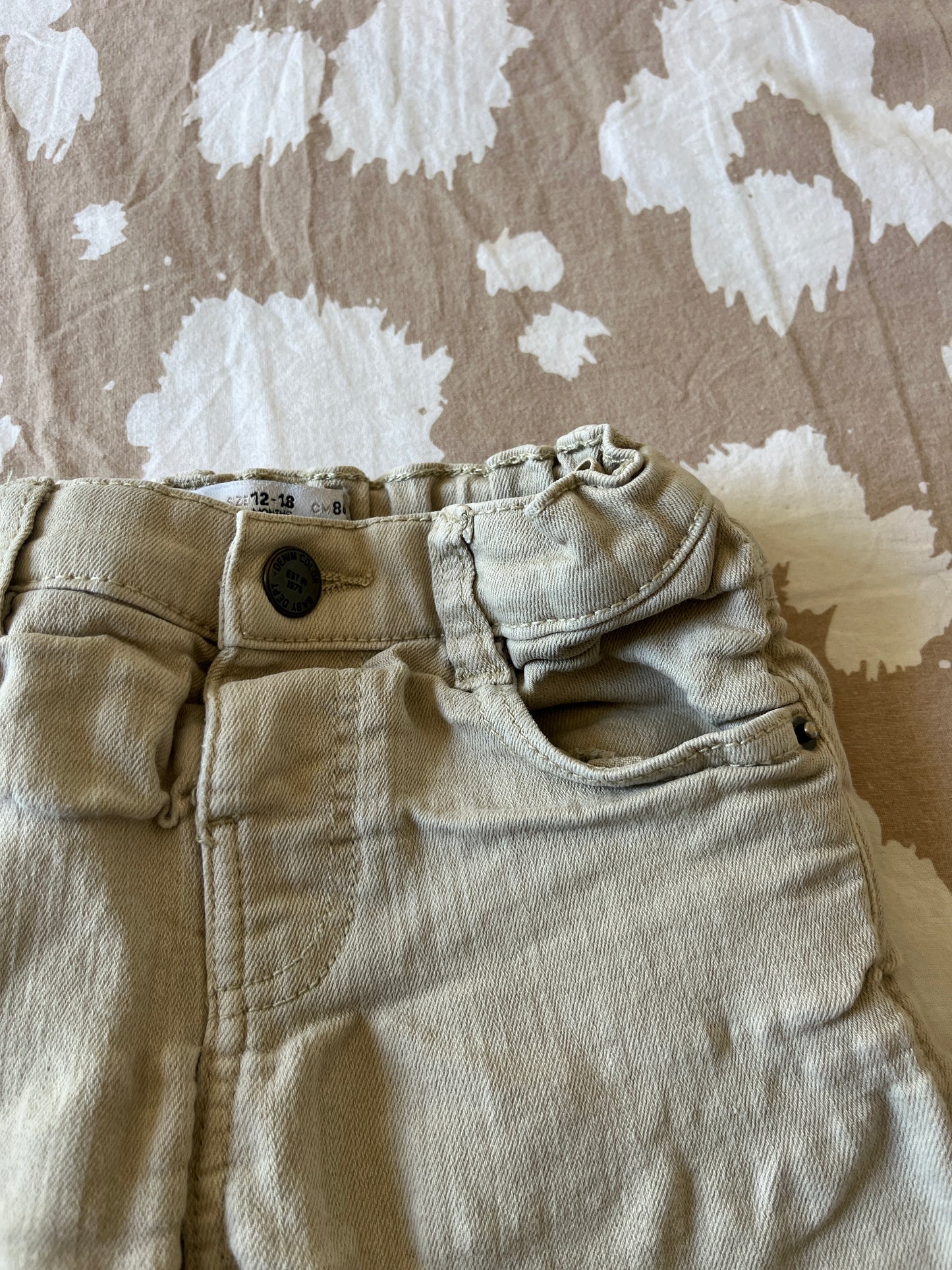 Jean denim beige avec poches Zara - 12/18 mois (86cm)