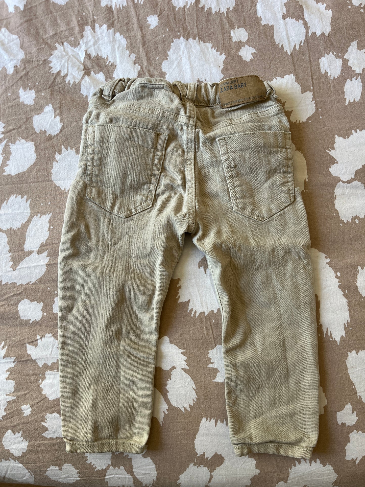 Jean denim beige avec poches Zara - 12/18 mois (86cm)