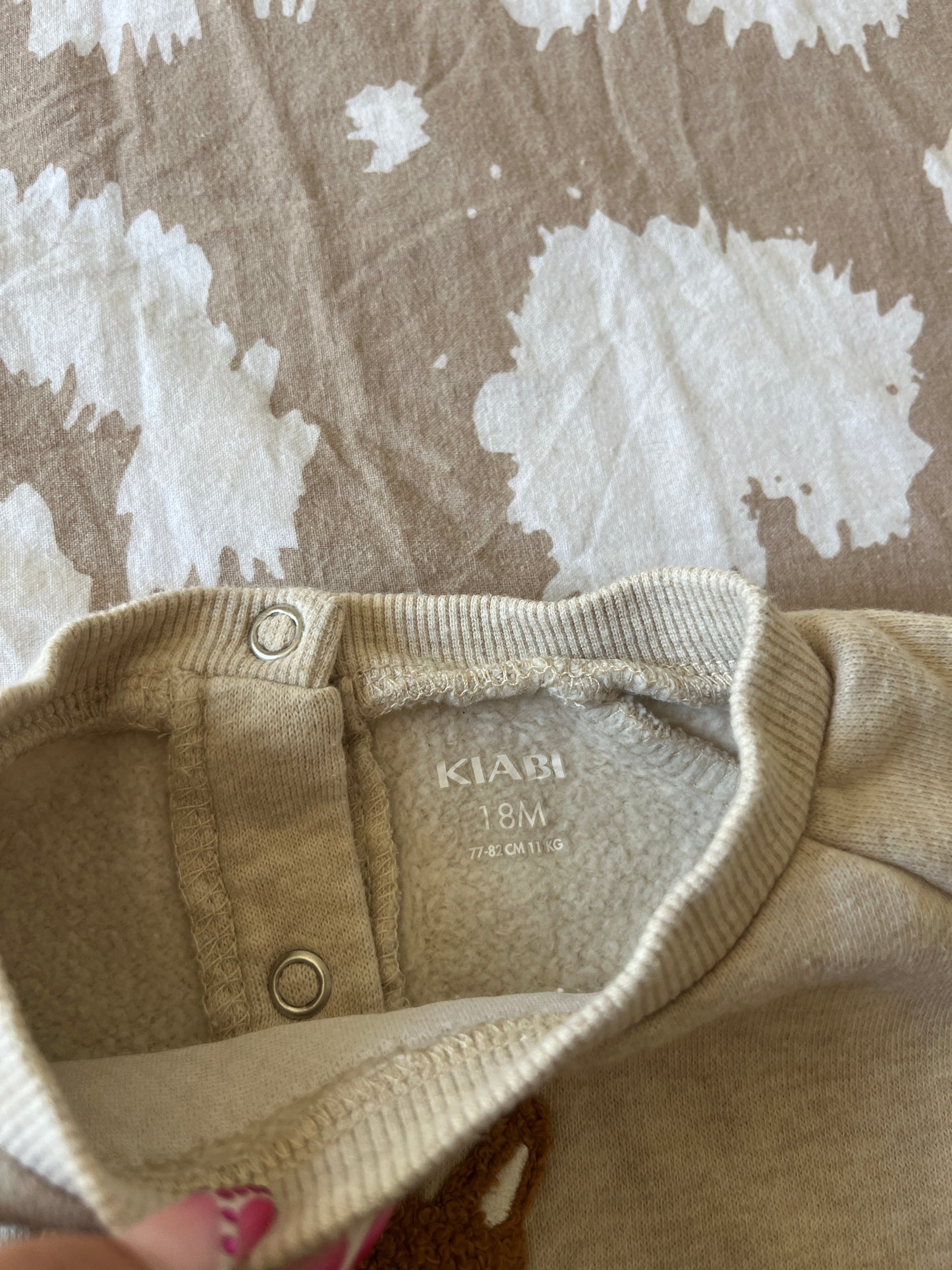 Sweat à manches longues beige chiné avec renard - 18 mois