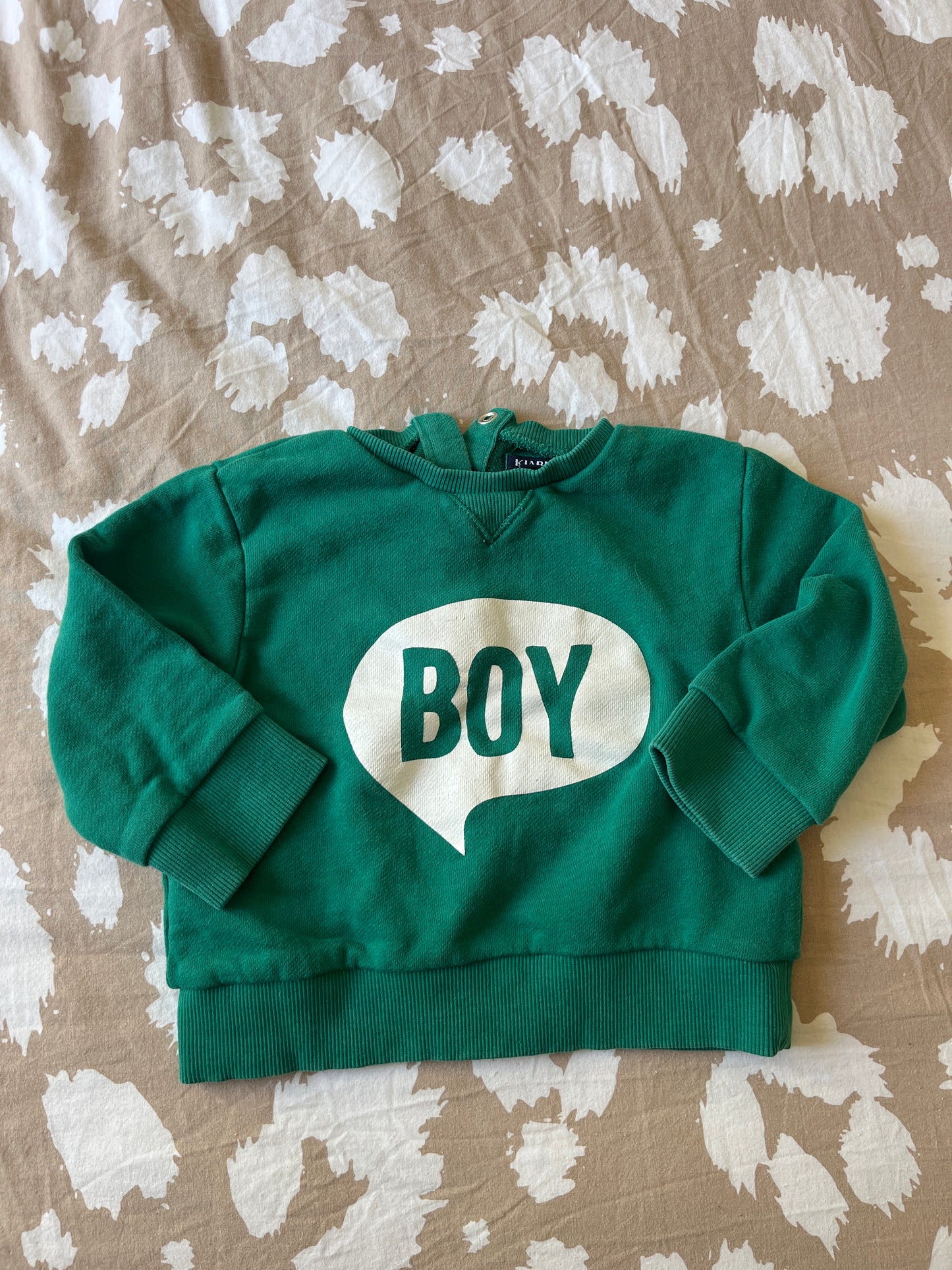 Sweat à manches longues vert « boy » - 24 mois