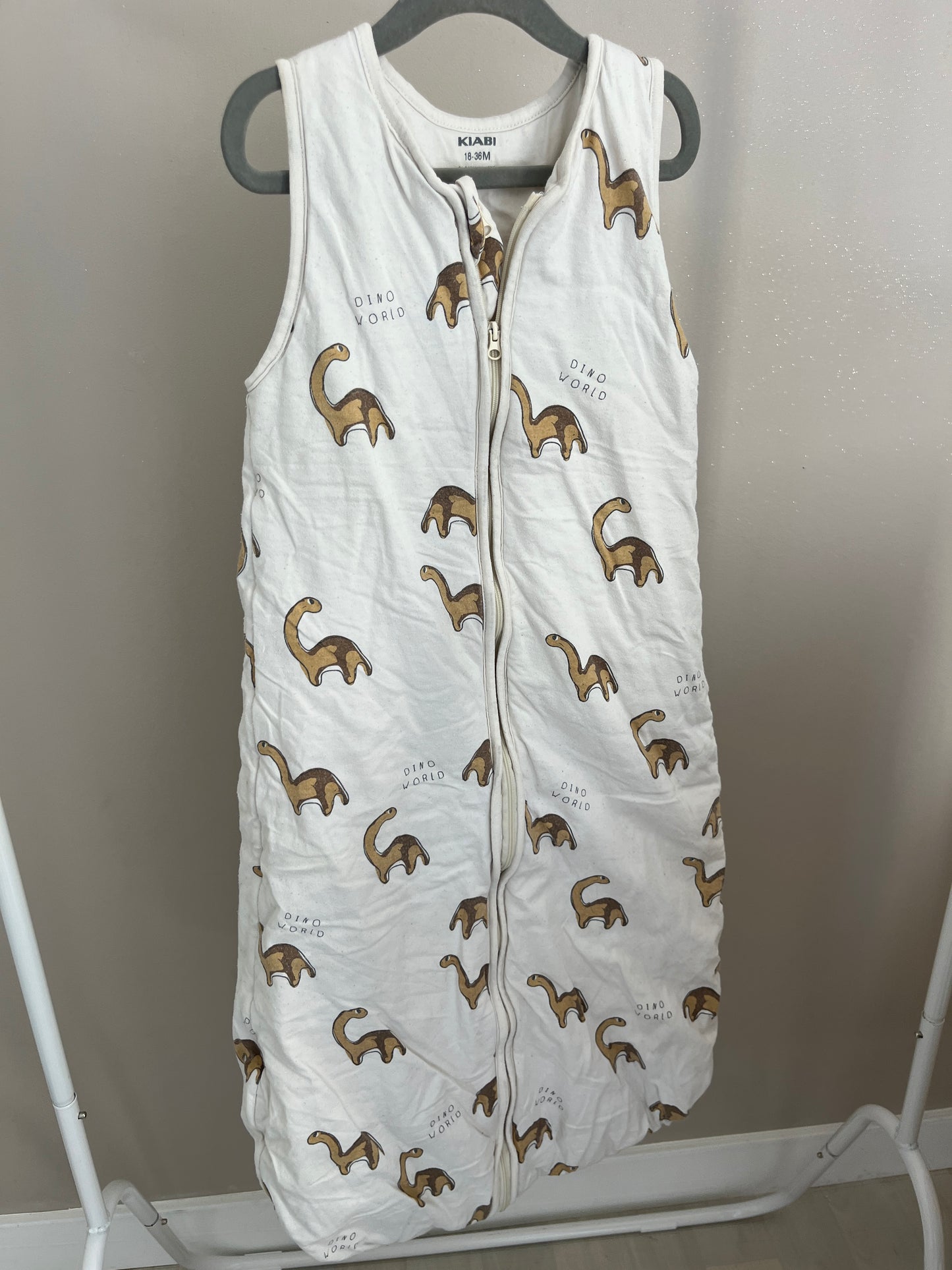 Gigoteuse beige motifs dinosaures à zip - 18/36 mois (81/94 cm)