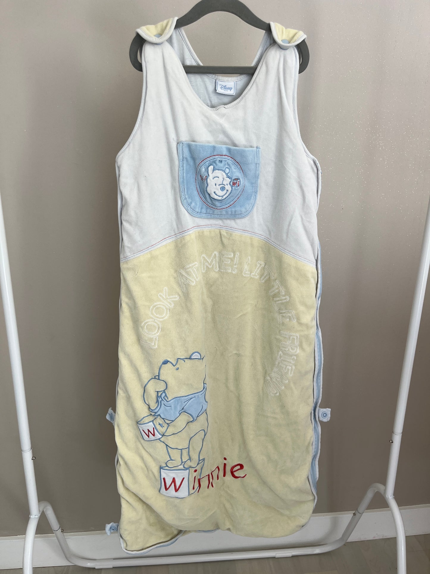 Gigoteuse velours jaune et blanche Winnie - 18/36 mois (105cm)