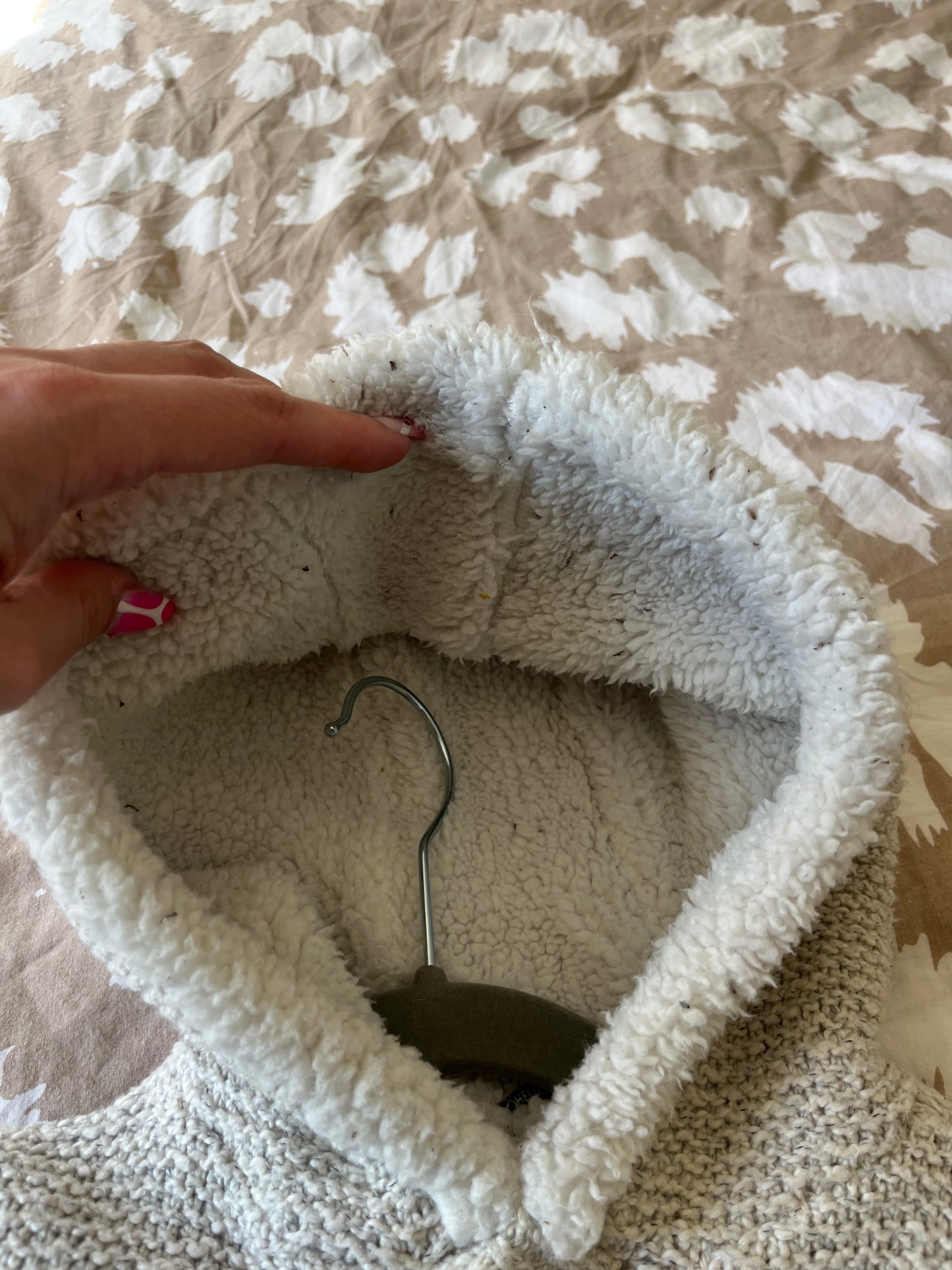 Veste beige en maille à capuche intérieur polaire - 18/24 mois (92cm)