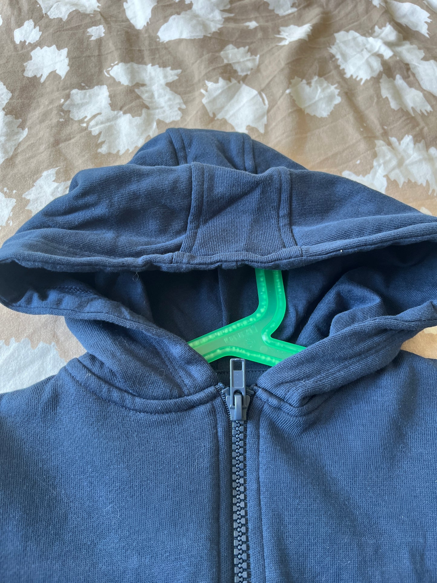 Gilet à capuche bleu marine à zip molletonnée - 12 mois