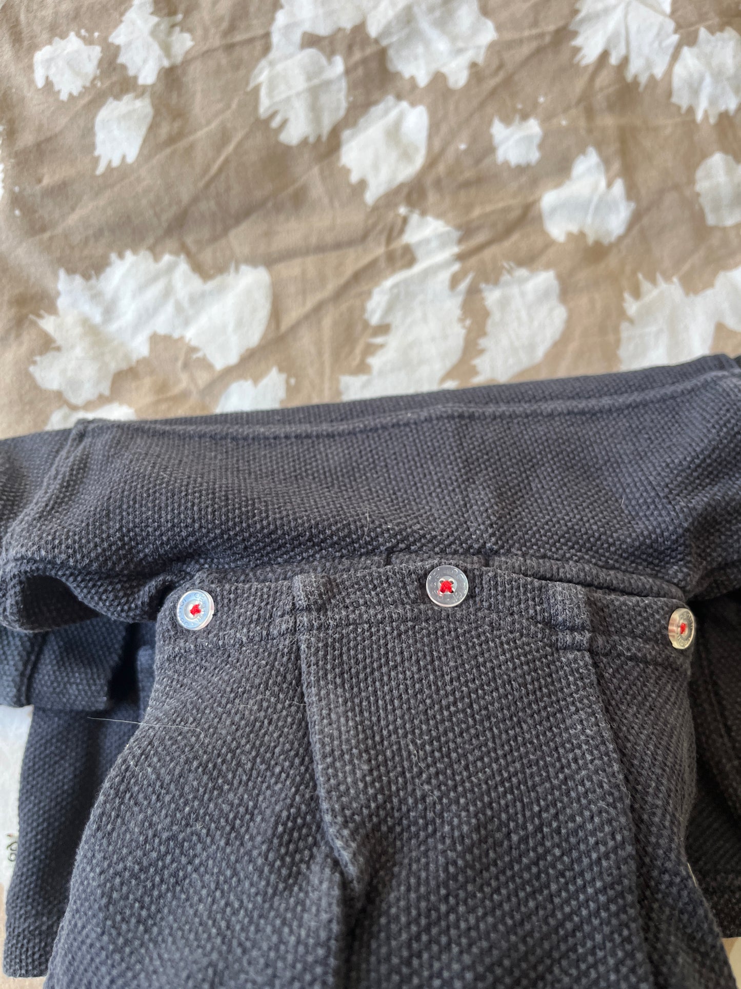 Manteau à capuche bleu maille gaufrée Obaïbi - 12 mois