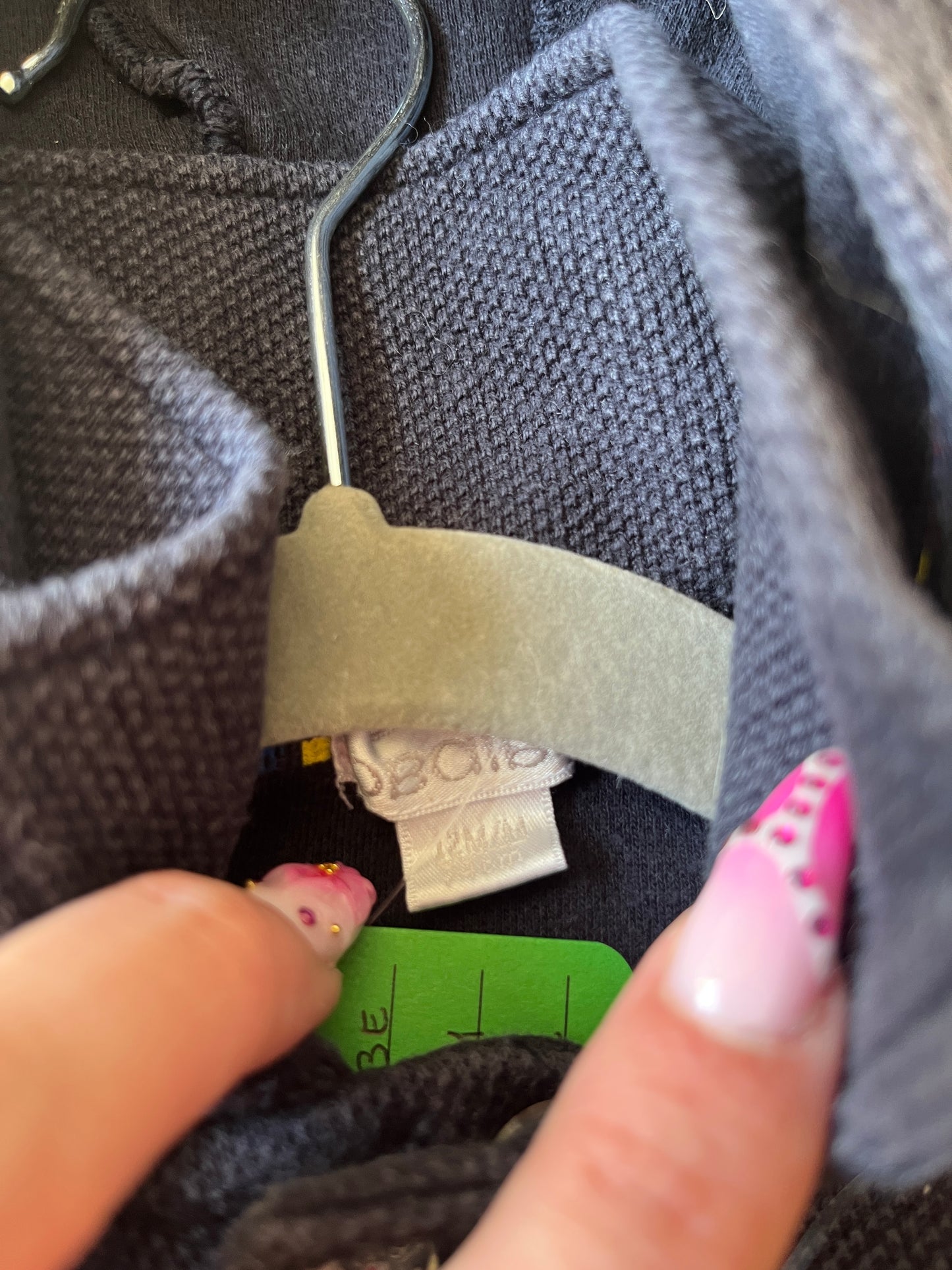 Manteau à capuche bleu maille gaufrée Obaïbi - 12 mois