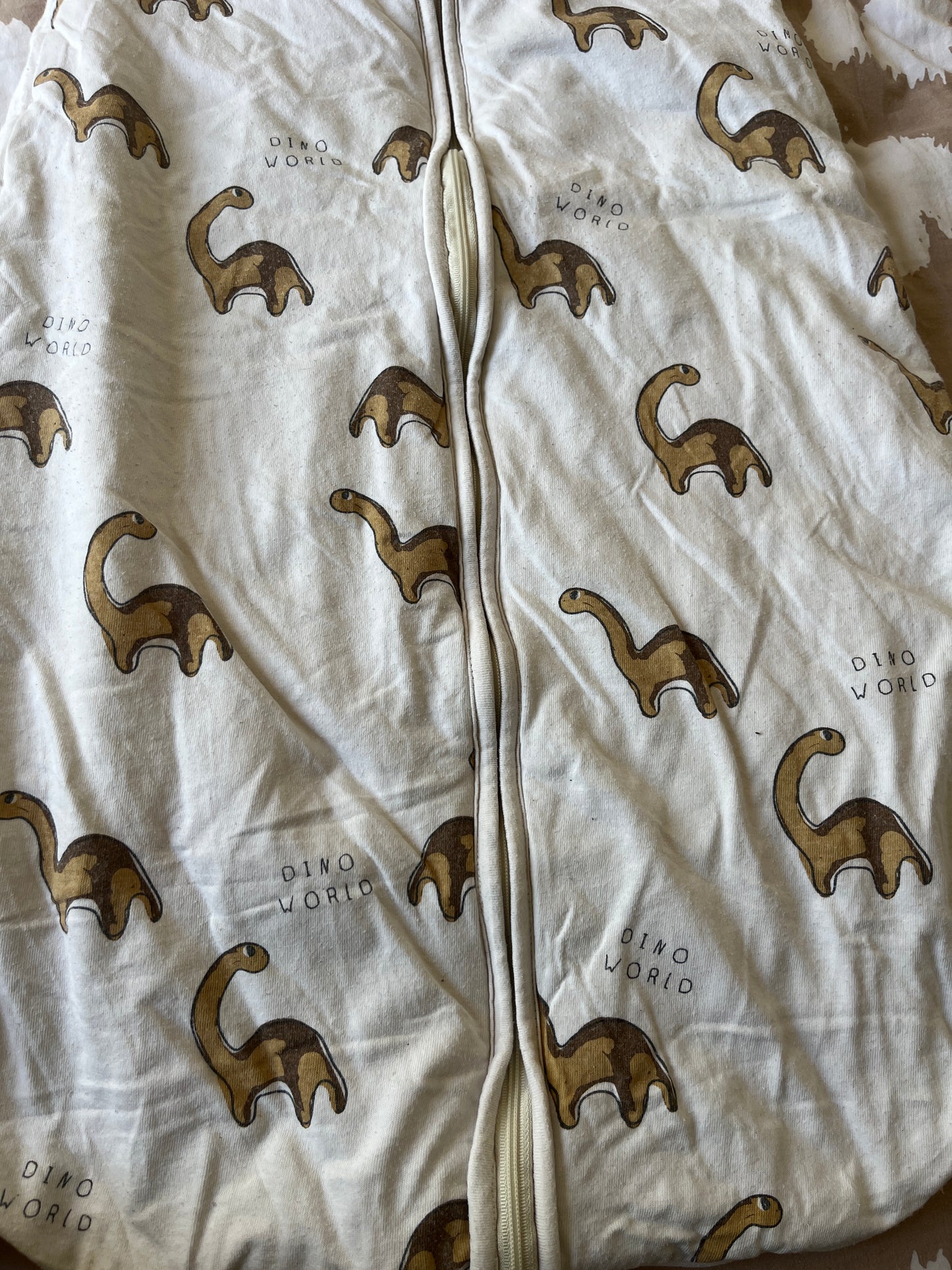 Gigoteuse beige motifs dinosaures à zip - 18/36 mois (81/94 cm)