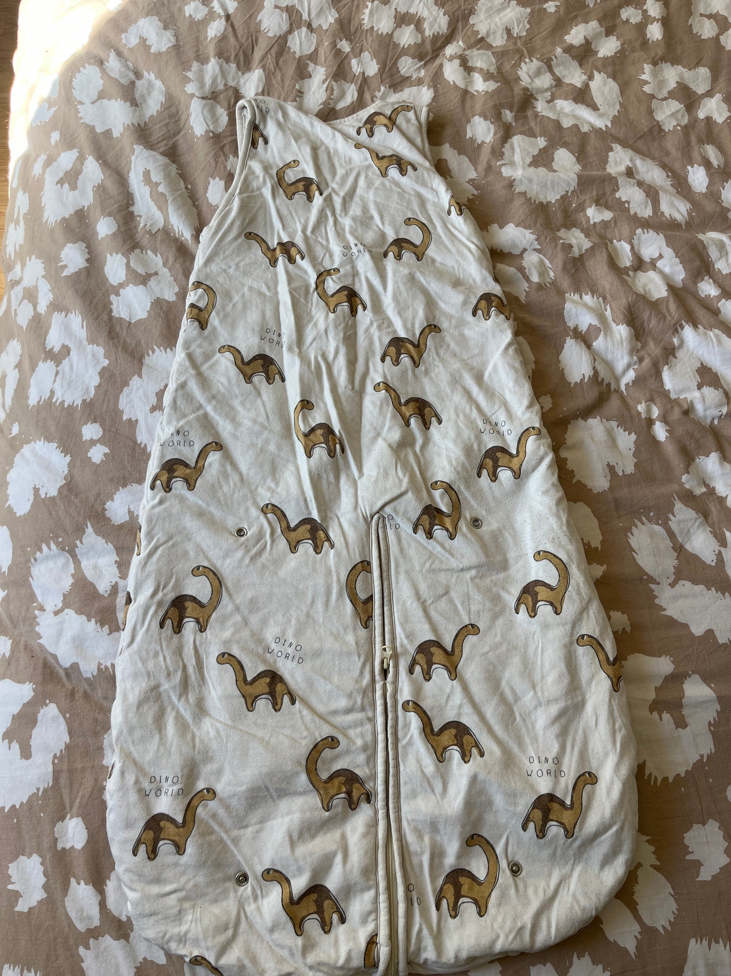 Gigoteuse beige motifs dinosaures à zip - 18/36 mois (81/94 cm)