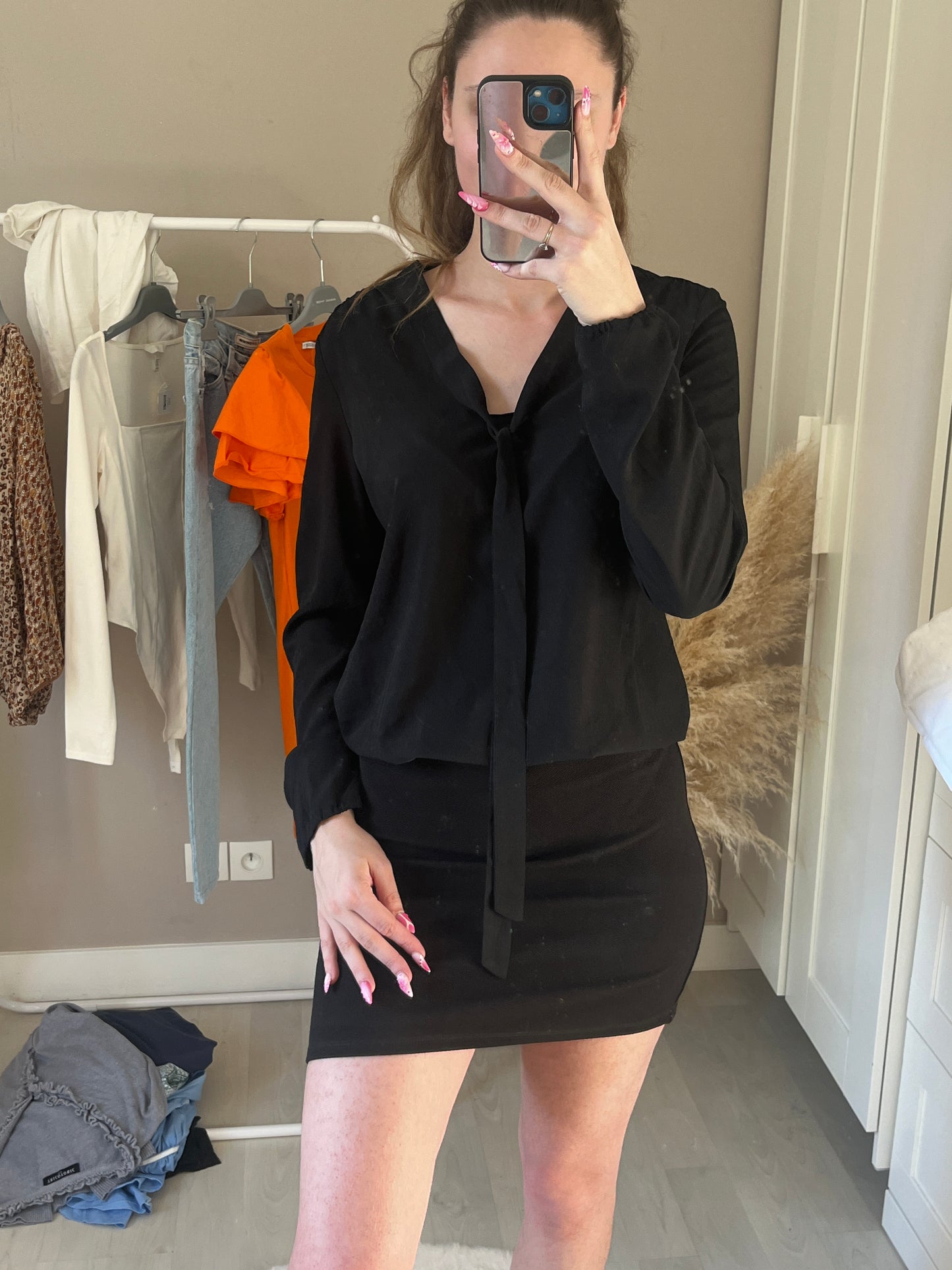 Robe courte à manches longues bi-matière Teddy Smith - S