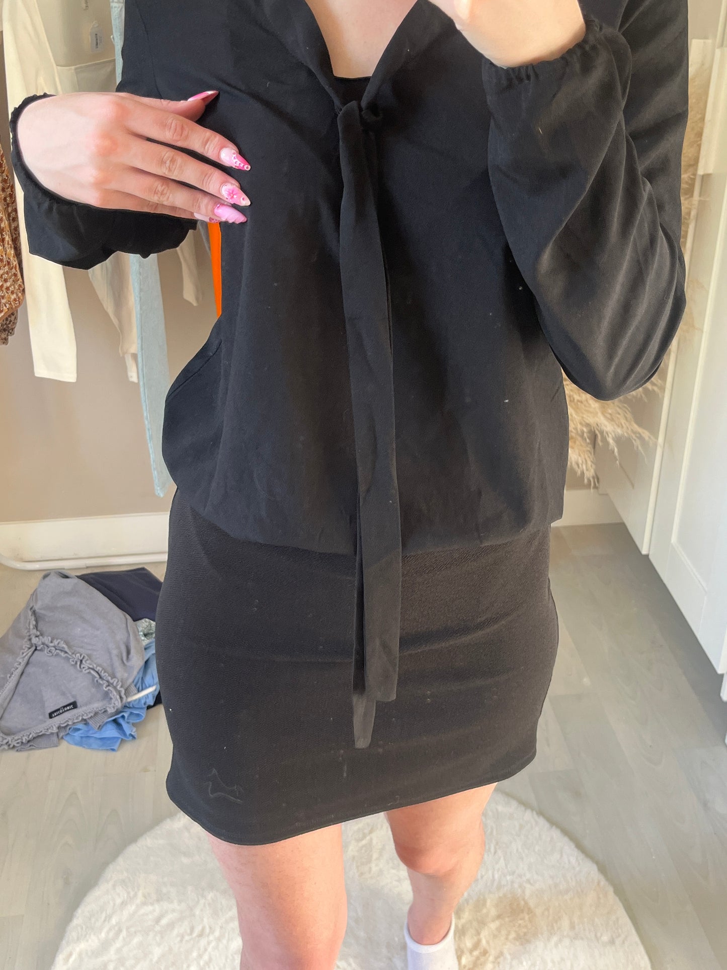 Robe courte à manches longues bi-matière Teddy Smith - S