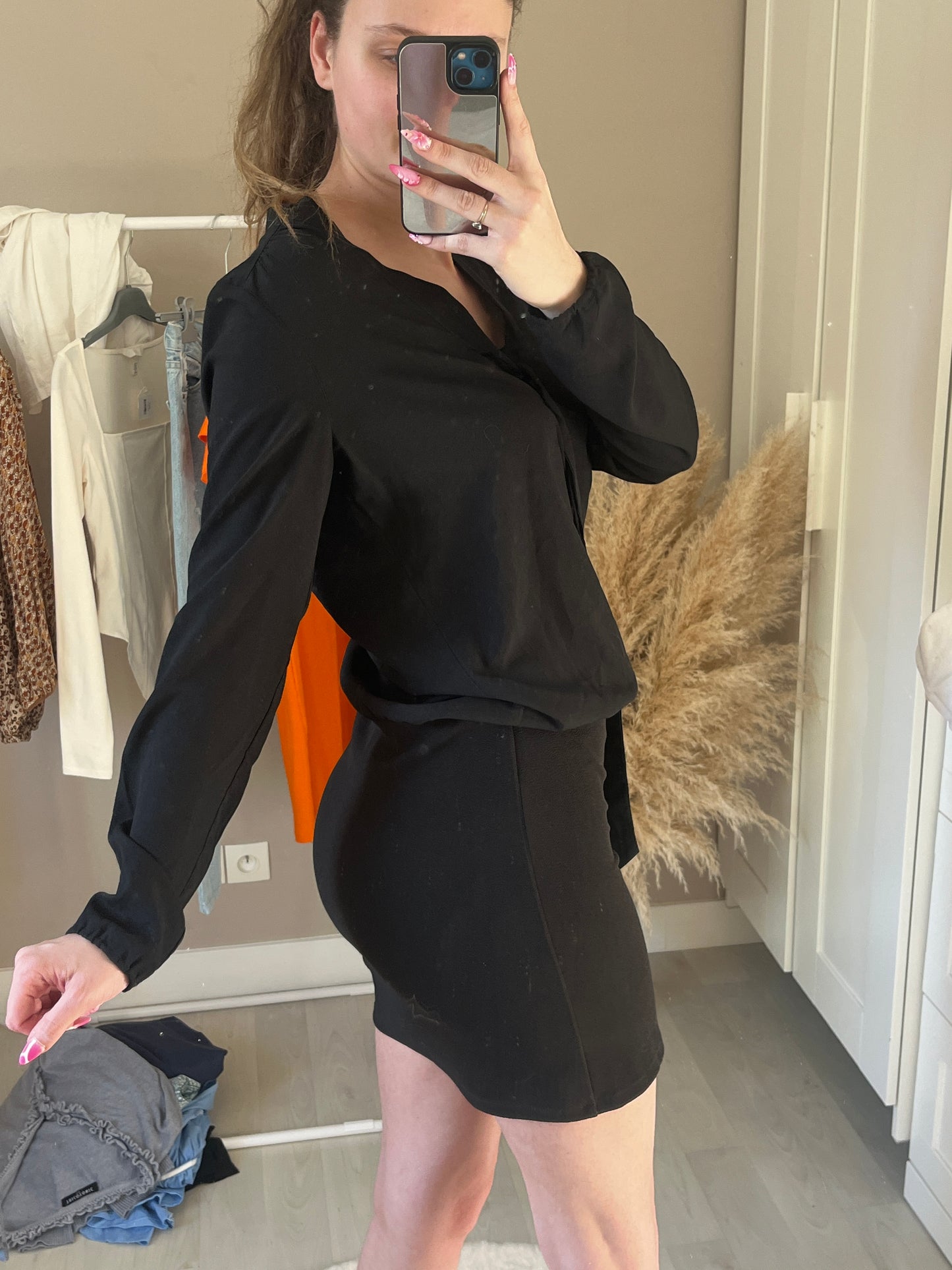 Robe courte à manches longues bi-matière Teddy Smith - S