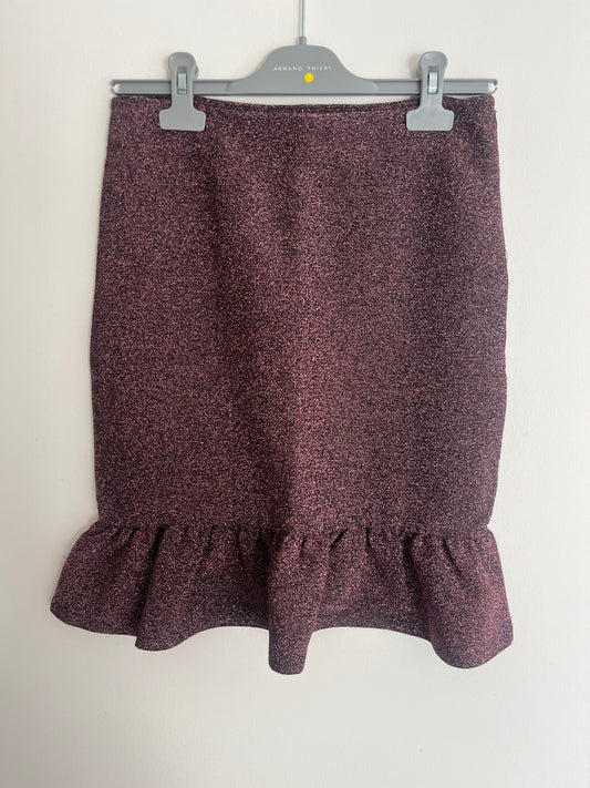 Jupe courte rose à paillettes - S