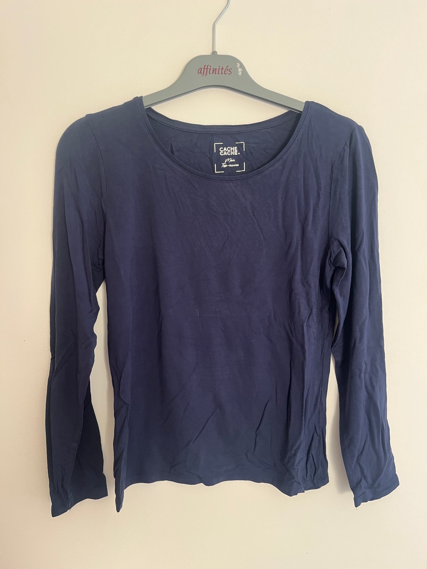 T-shirt à manches longues bleu marine « top-issime » - S