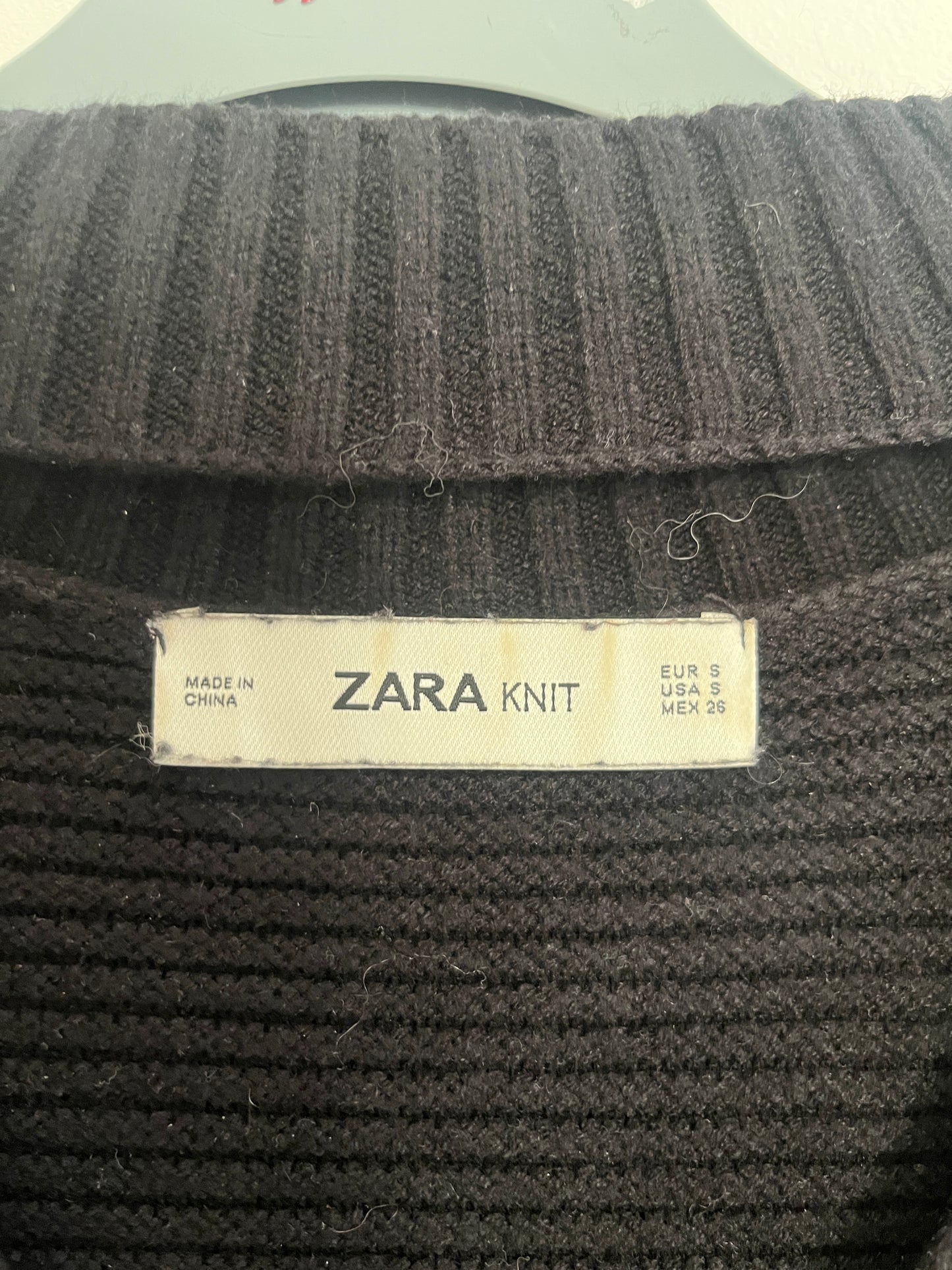 Pull à manches longues noir en maille oversize Zara - S