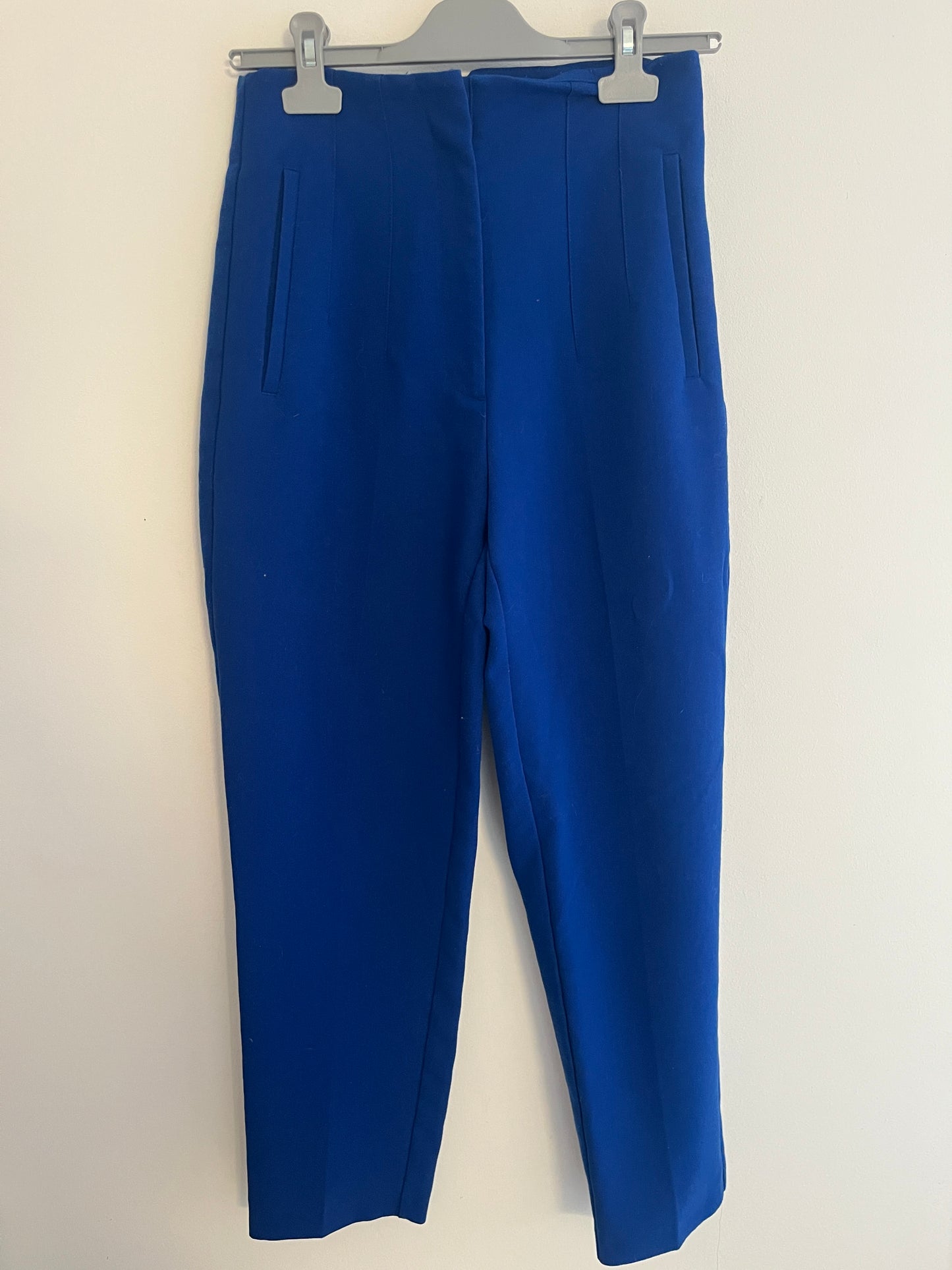 Pantalon de tailleur à pince bleu roi Zara - S