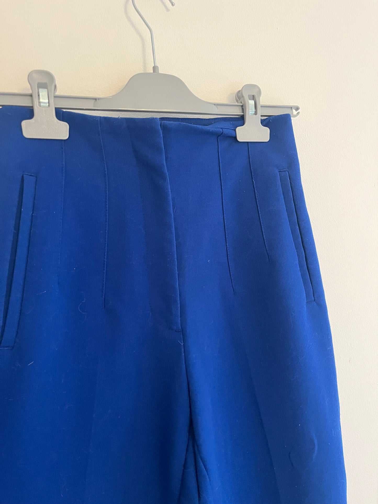 Pantalon de tailleur à pince bleu roi Zara - S