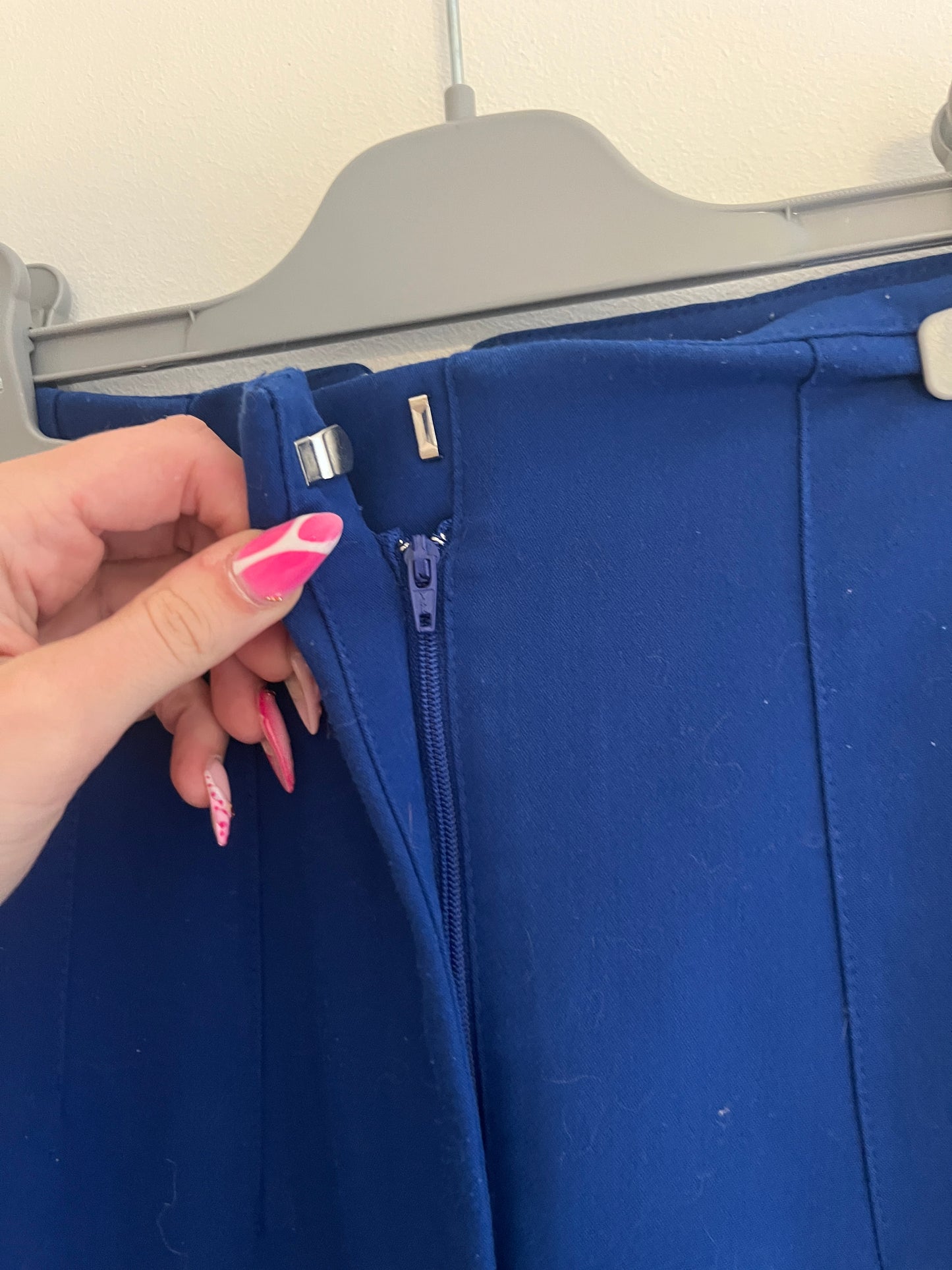Pantalon de tailleur à pince bleu roi Zara - S