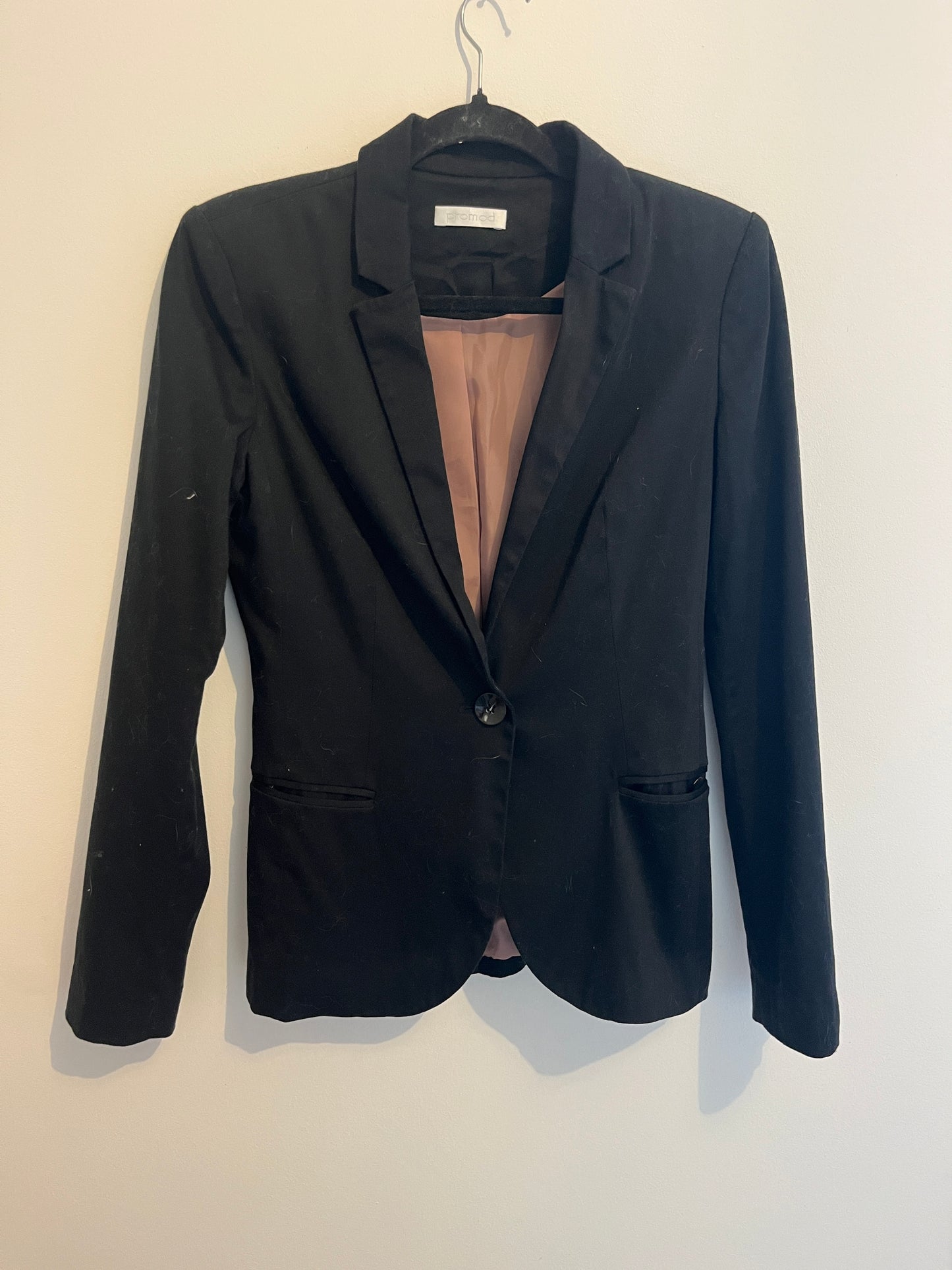 Blazer cintré noir intérieur marronné Promod - S