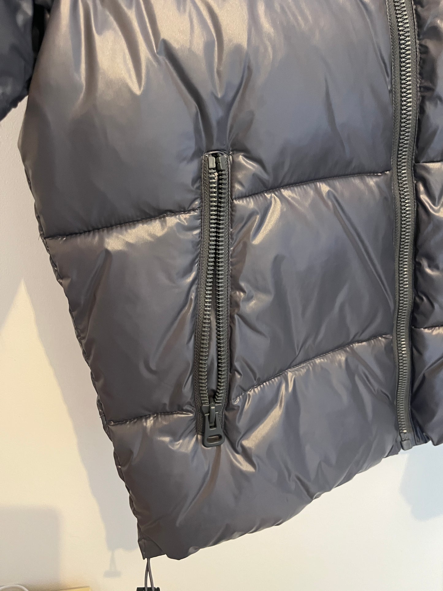 Doudoune matelassée sans capuche violet/gris - S