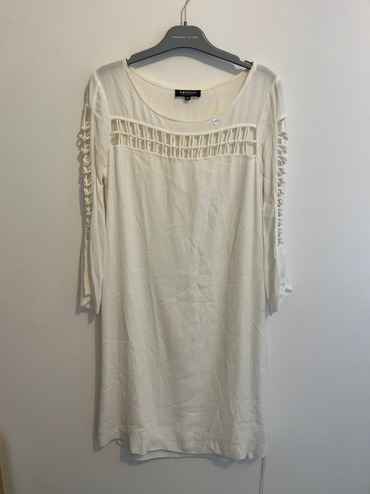 Robe « kimono » manches 3/4 avec ouvertures blanc Morgan - S