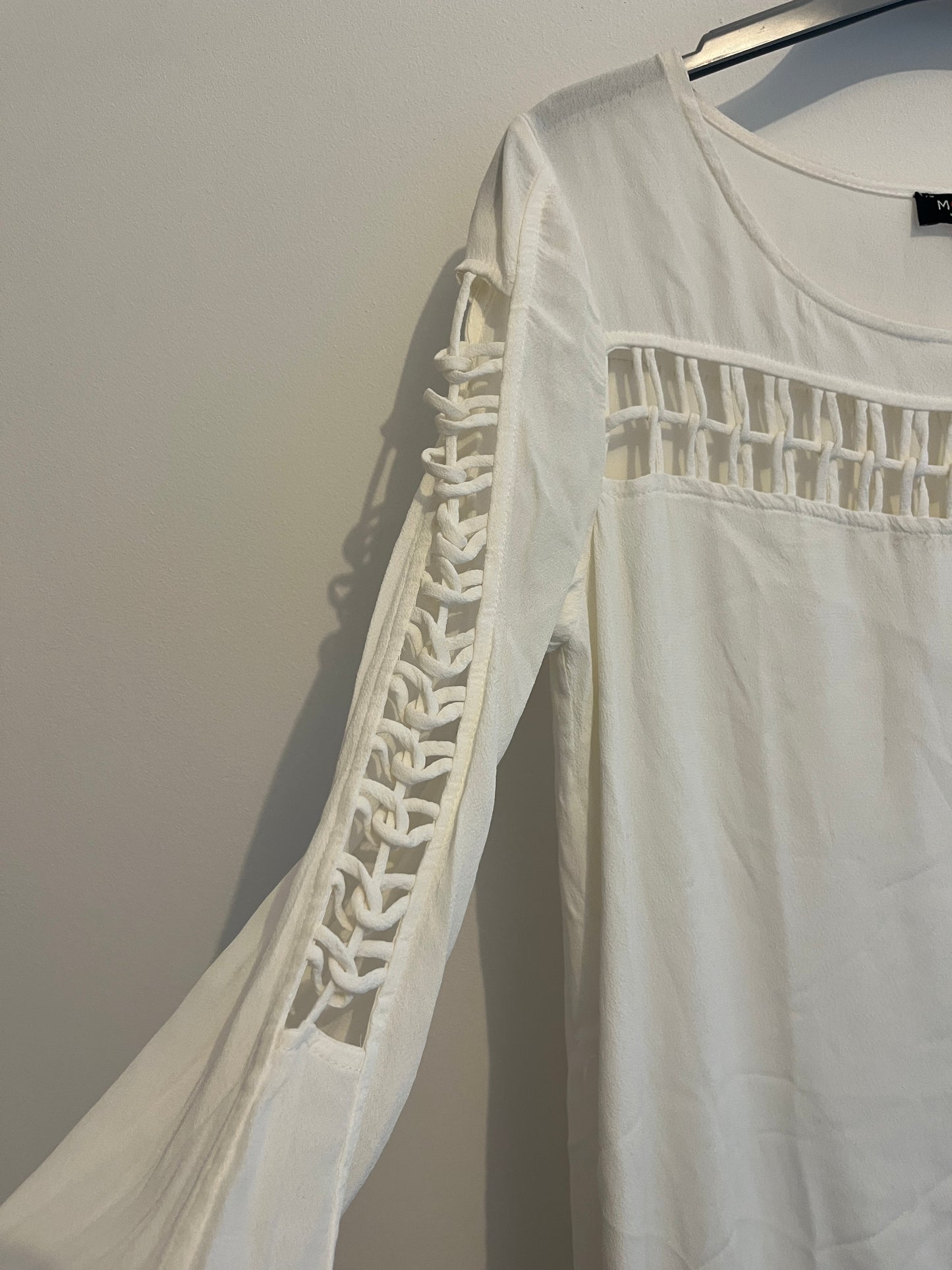 Robe « kimono » manches 3/4 avec ouvertures blanc Morgan - S