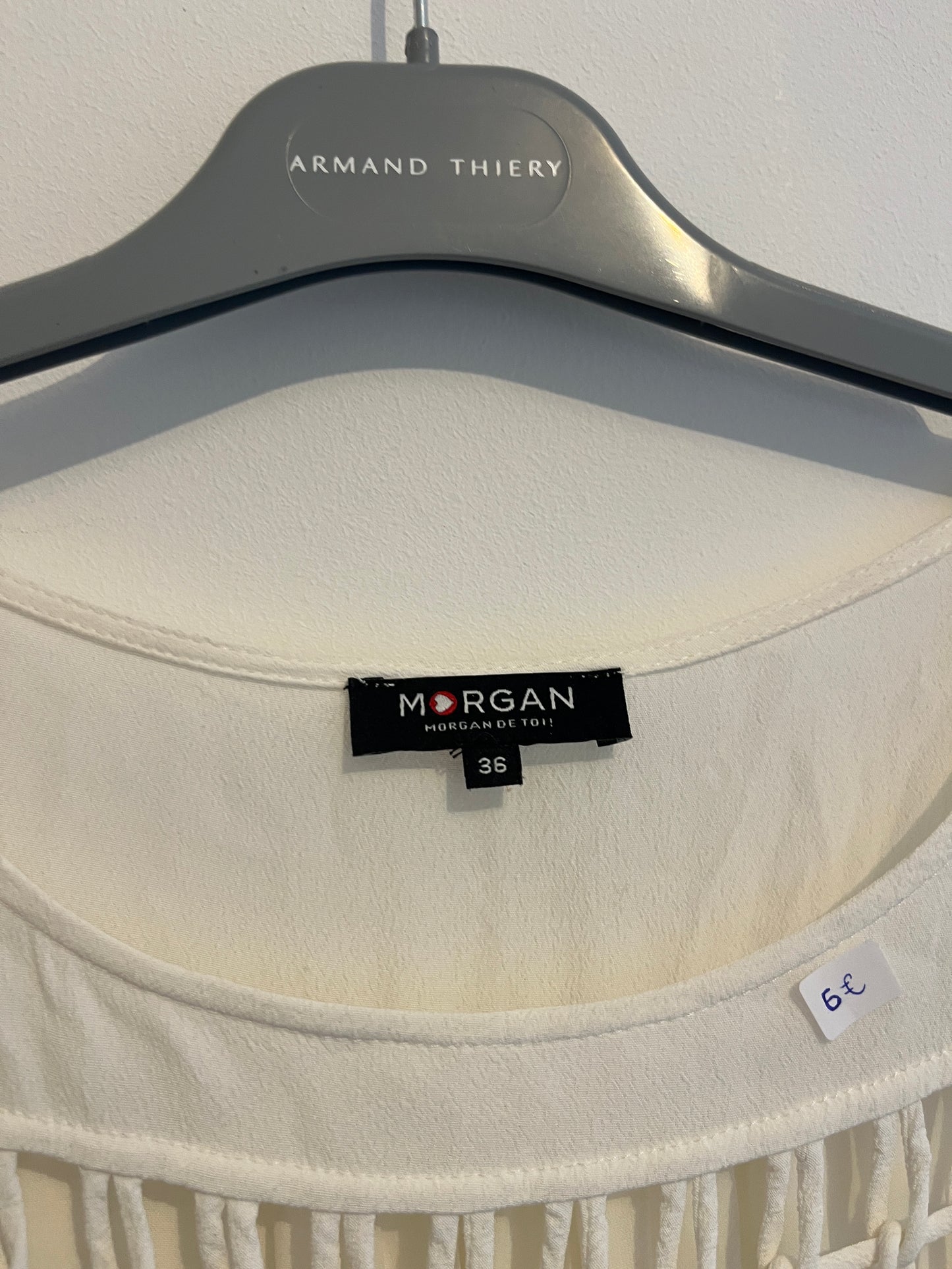 Robe « kimono » manches 3/4 avec ouvertures blanc Morgan - S