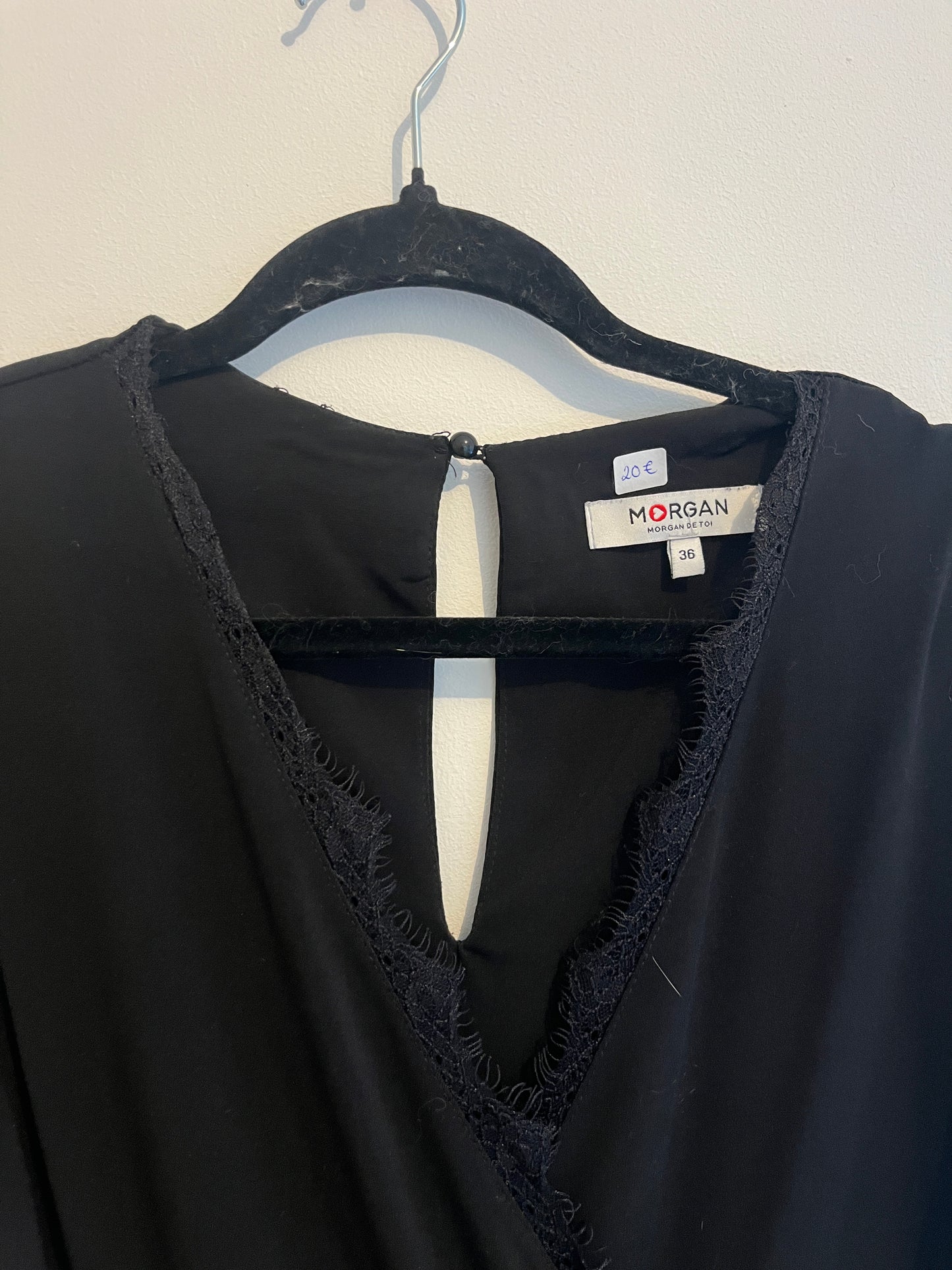 Combinaison pantalon à manches courtes dentelle Morgan - S