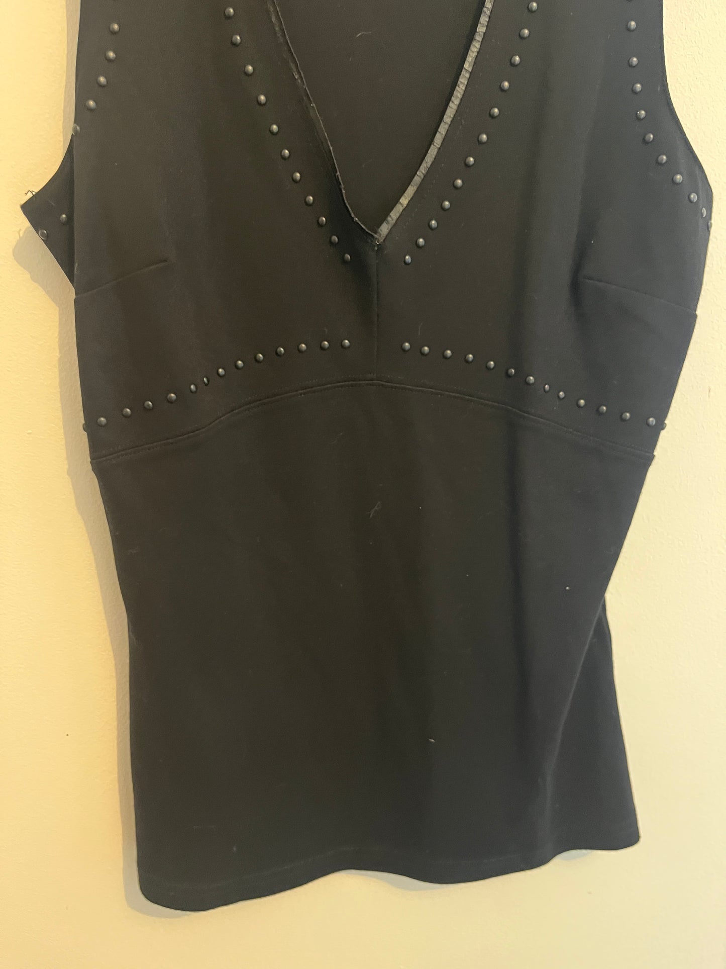 Débardeur noir avec détails simili cuir Morgan - S