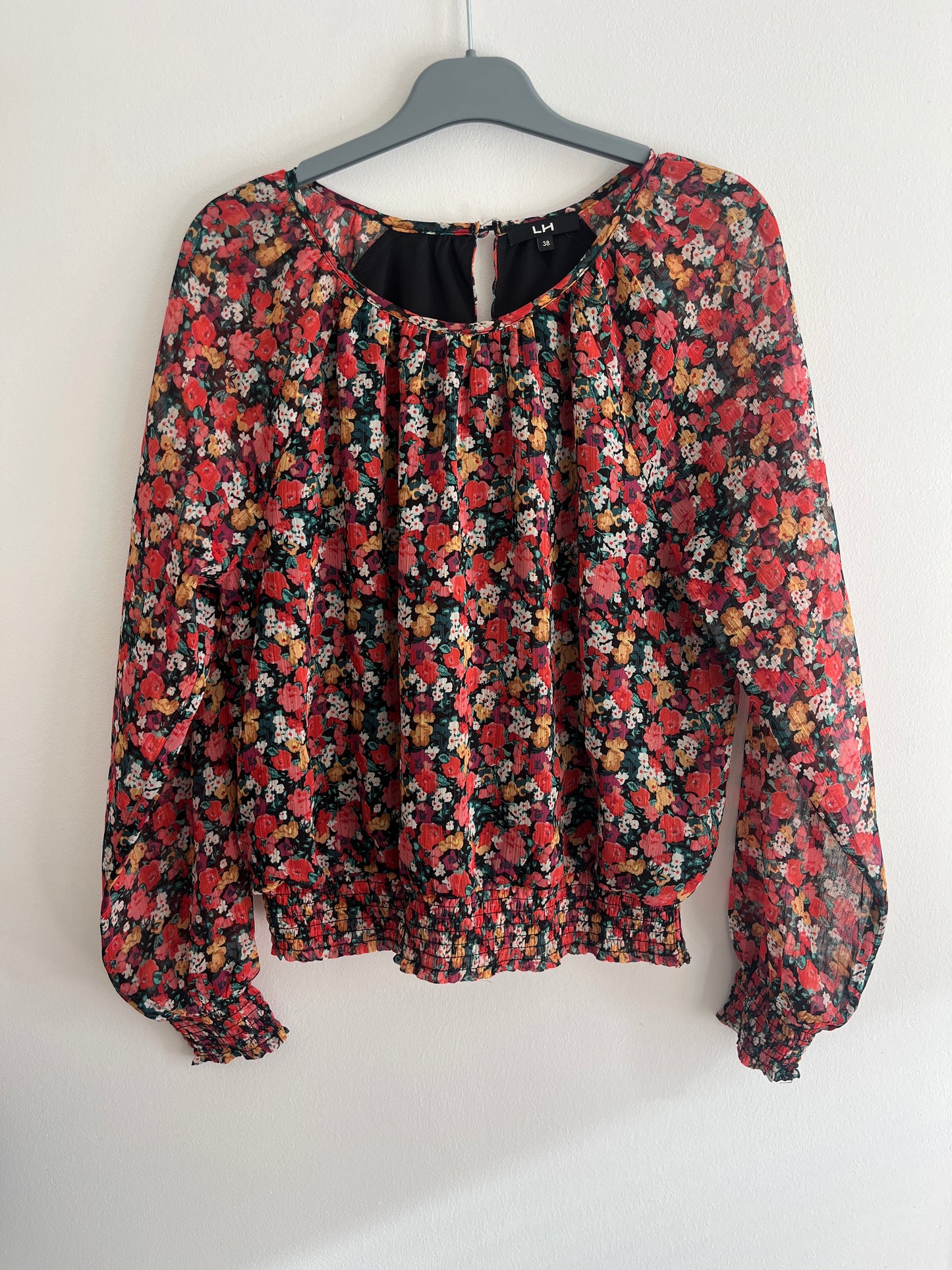 Blouse à manches longues fleurie - 38