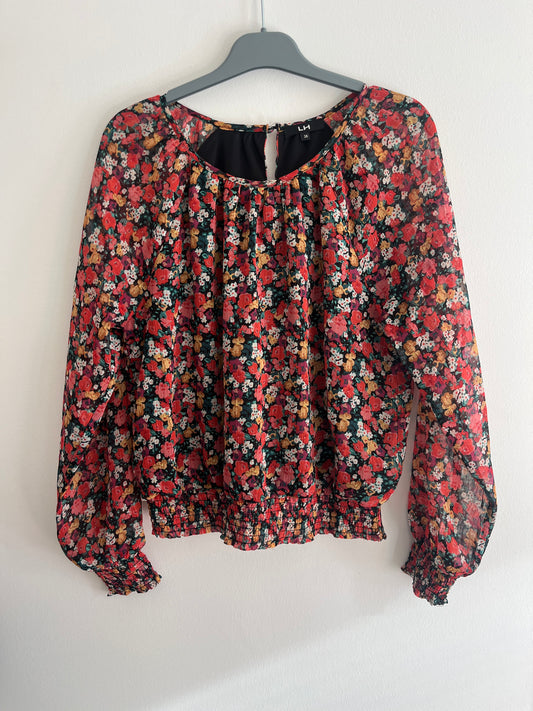 Blouse à manches longues fleurie - 38