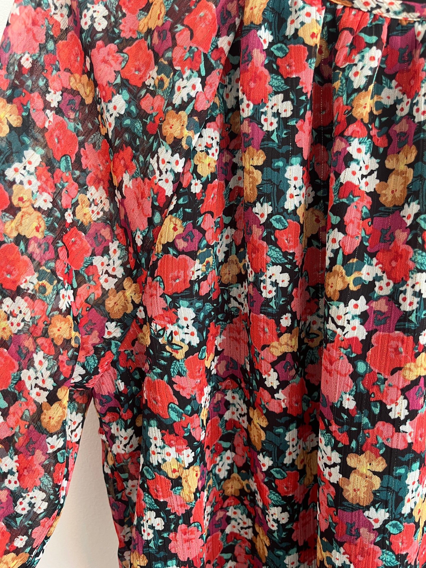 Blouse à manches longues fleurie - 38