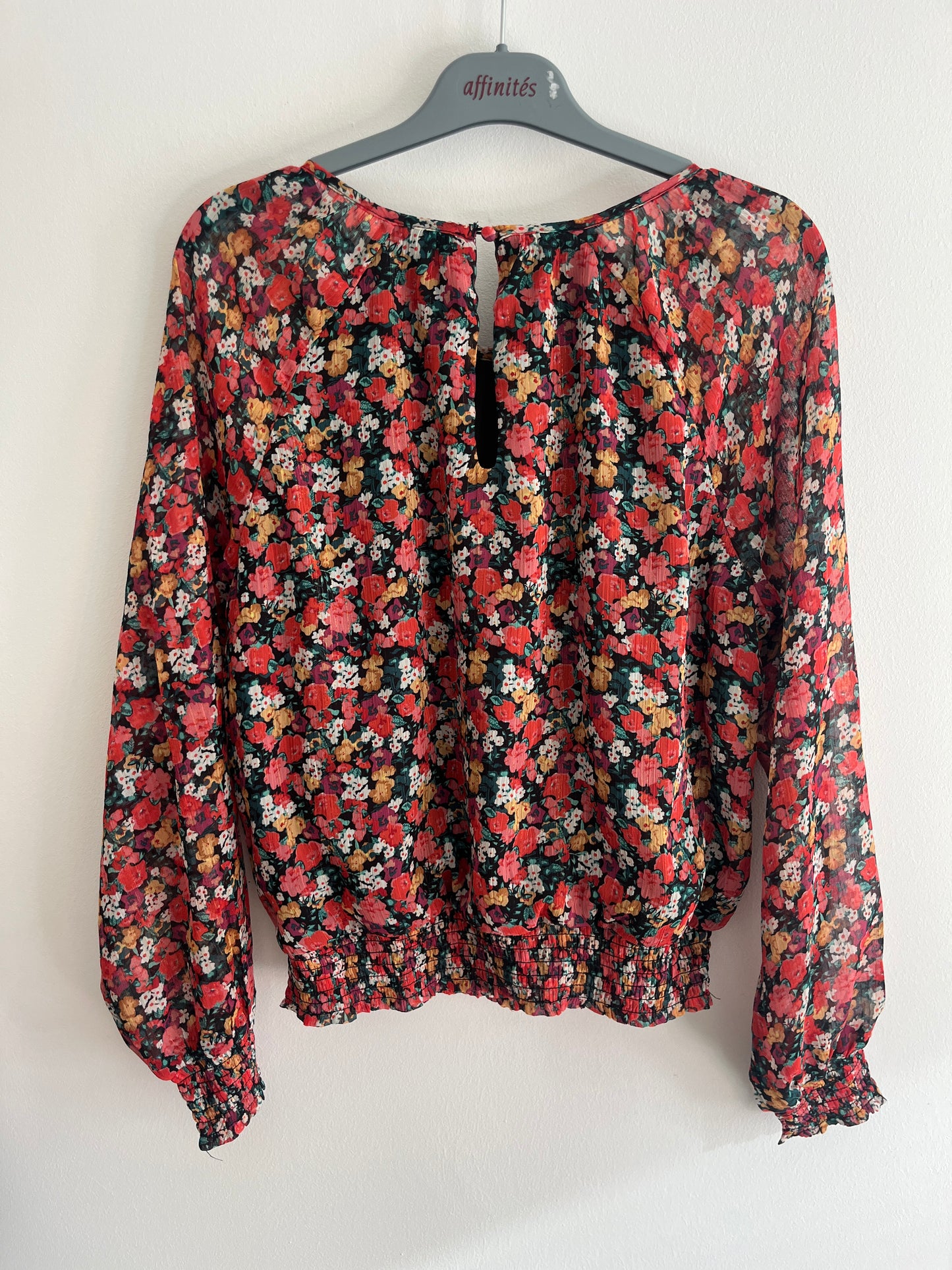 Blouse à manches longues fleurie - 38