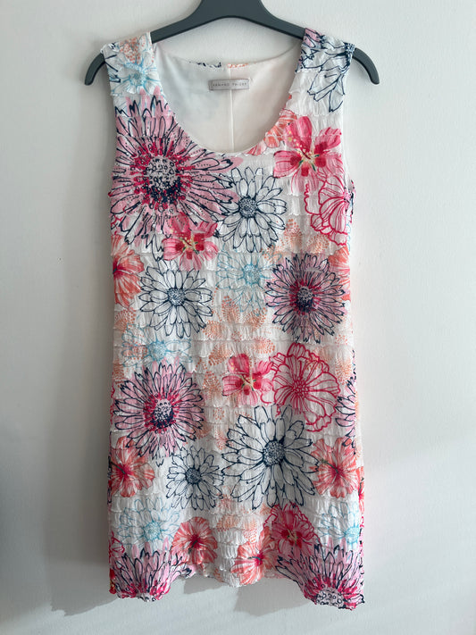 Robe courte sans manches à fleurs Armand Thiery - M