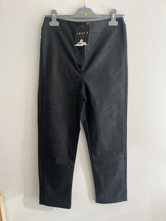Pantalon droit en simili cuir NEUF - M