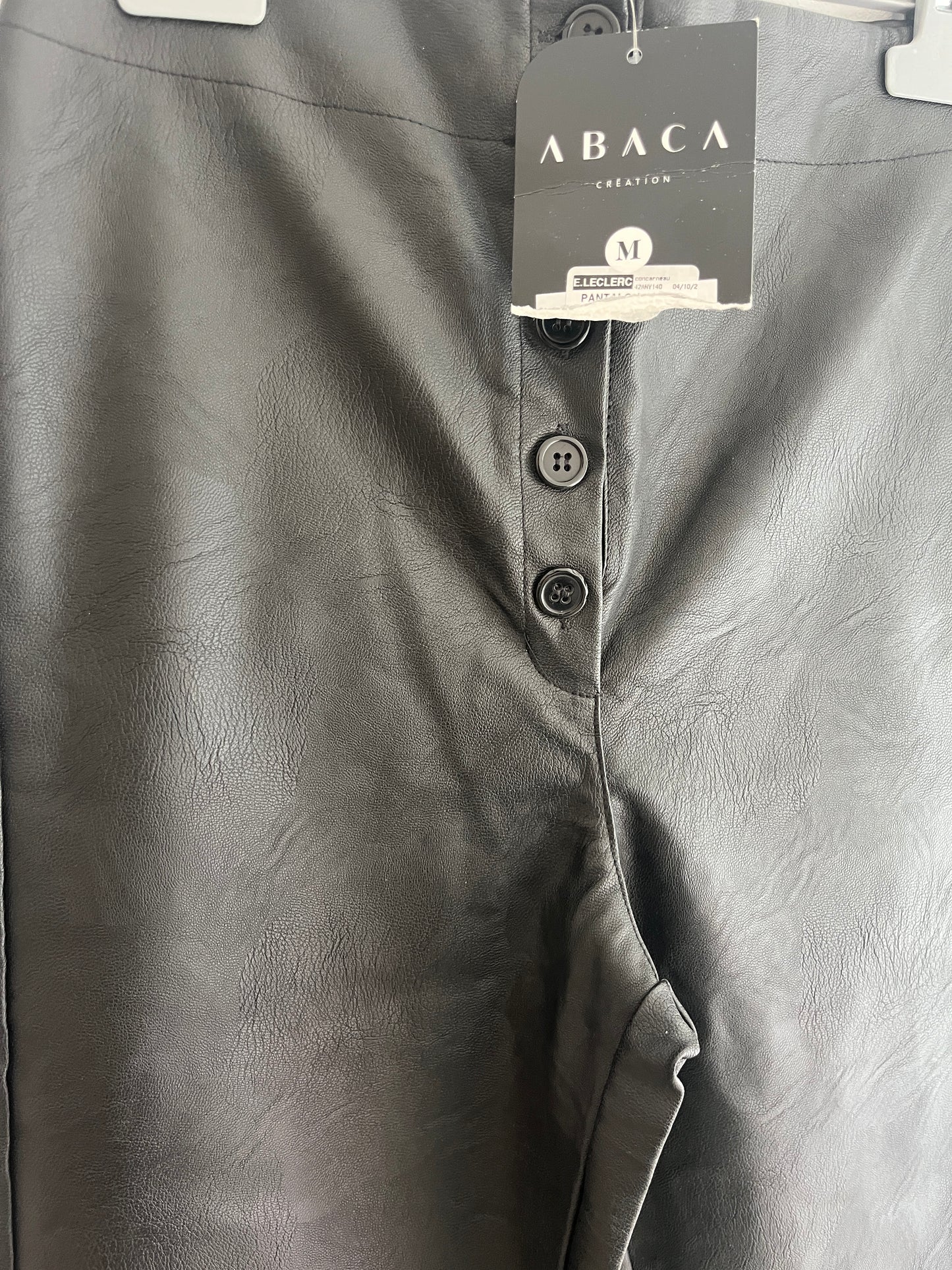 Pantalon droit en simili cuir NEUF - M