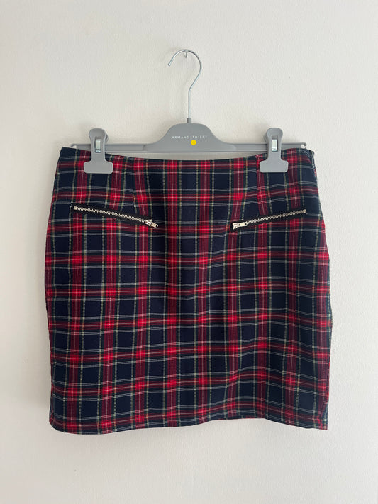 Mini-jupe à carreaux rouge et bleu - 38/M